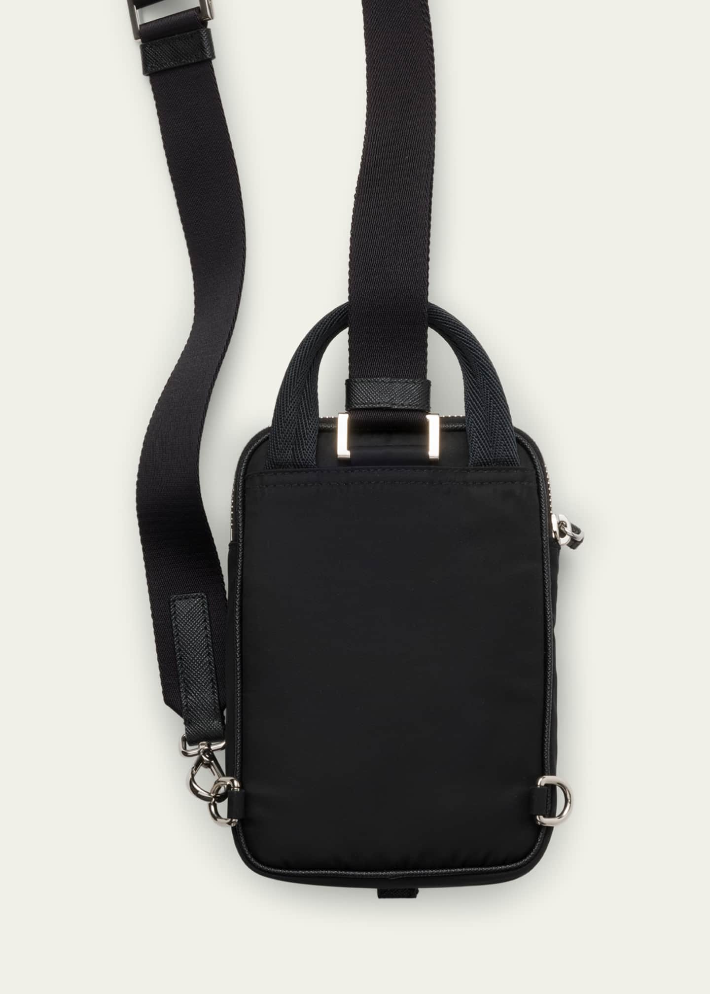 Prada Men's Re-Nylon and Saffiano Leather Technology Bag Image 3 of 4
