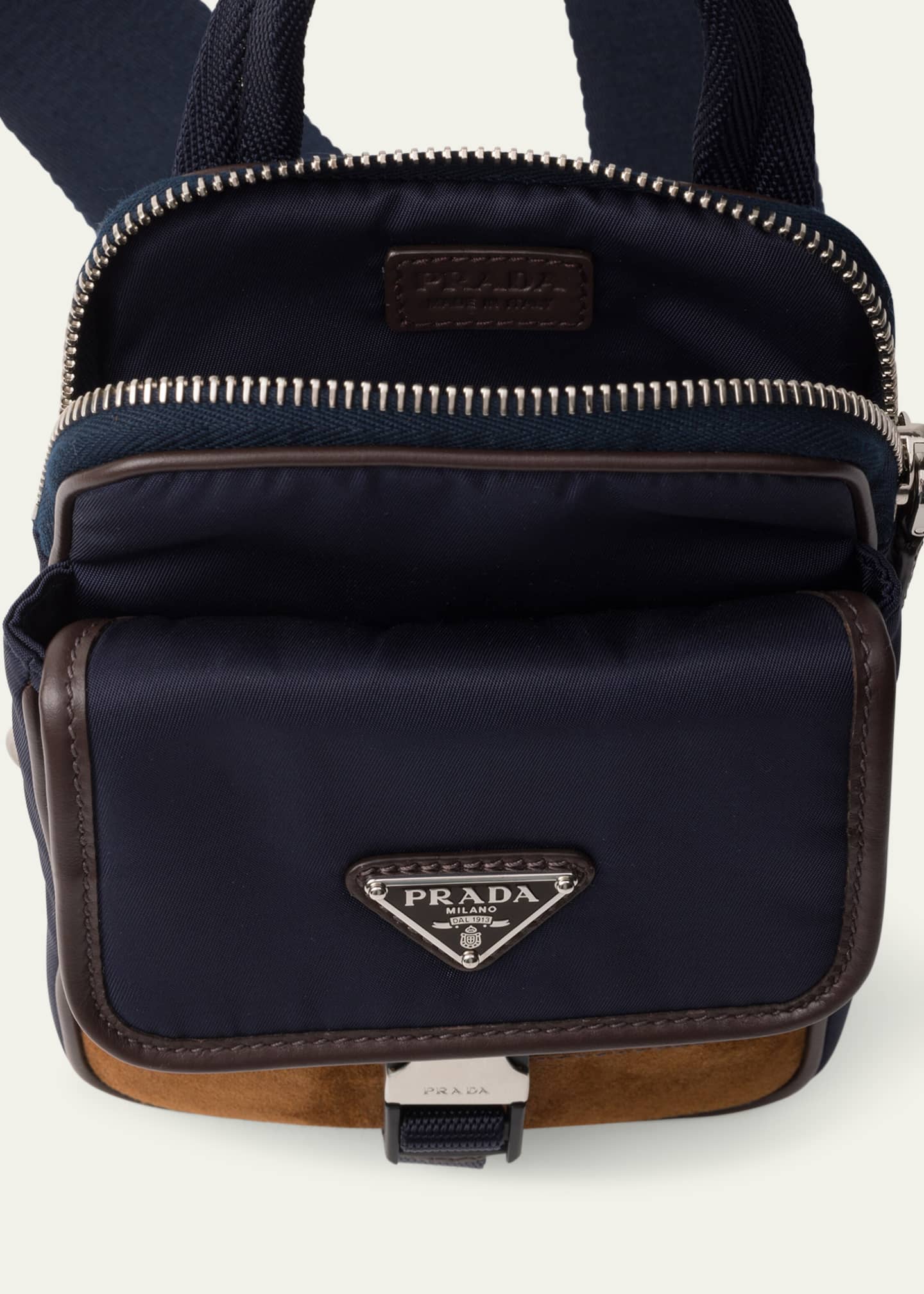 Prada Men's Re-Nylon & Suede Technology Bag Image 4 of 4