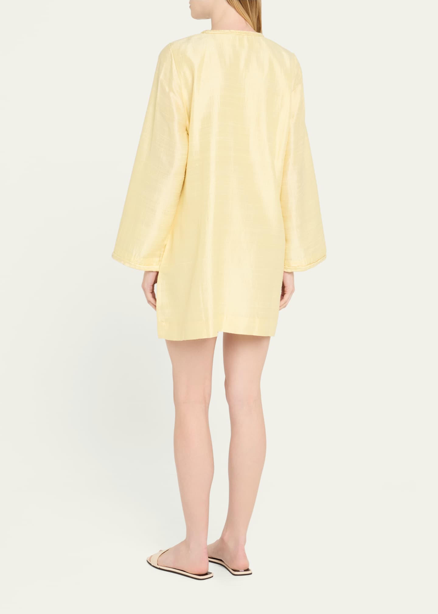 yellow silk mini dress Butter Yellow Shape Butter Yellow Satin Contrast Mesh Panel Mini Dress