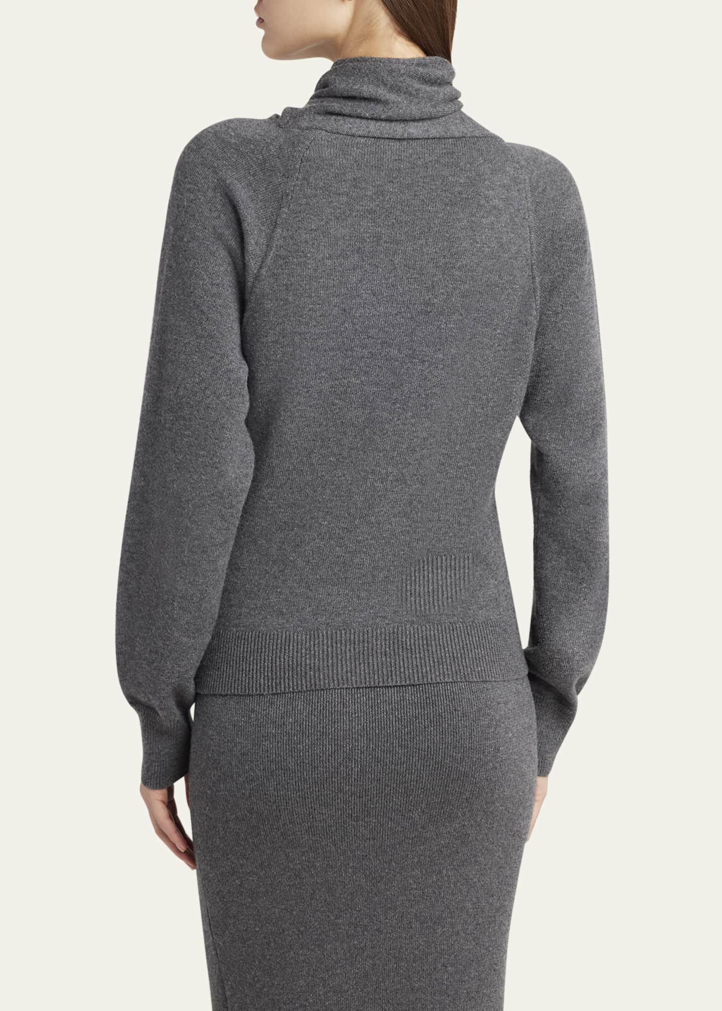 TOM FORD Wrap-Neck Fine Cashmere-Cotton Sweater Image 3 of 5