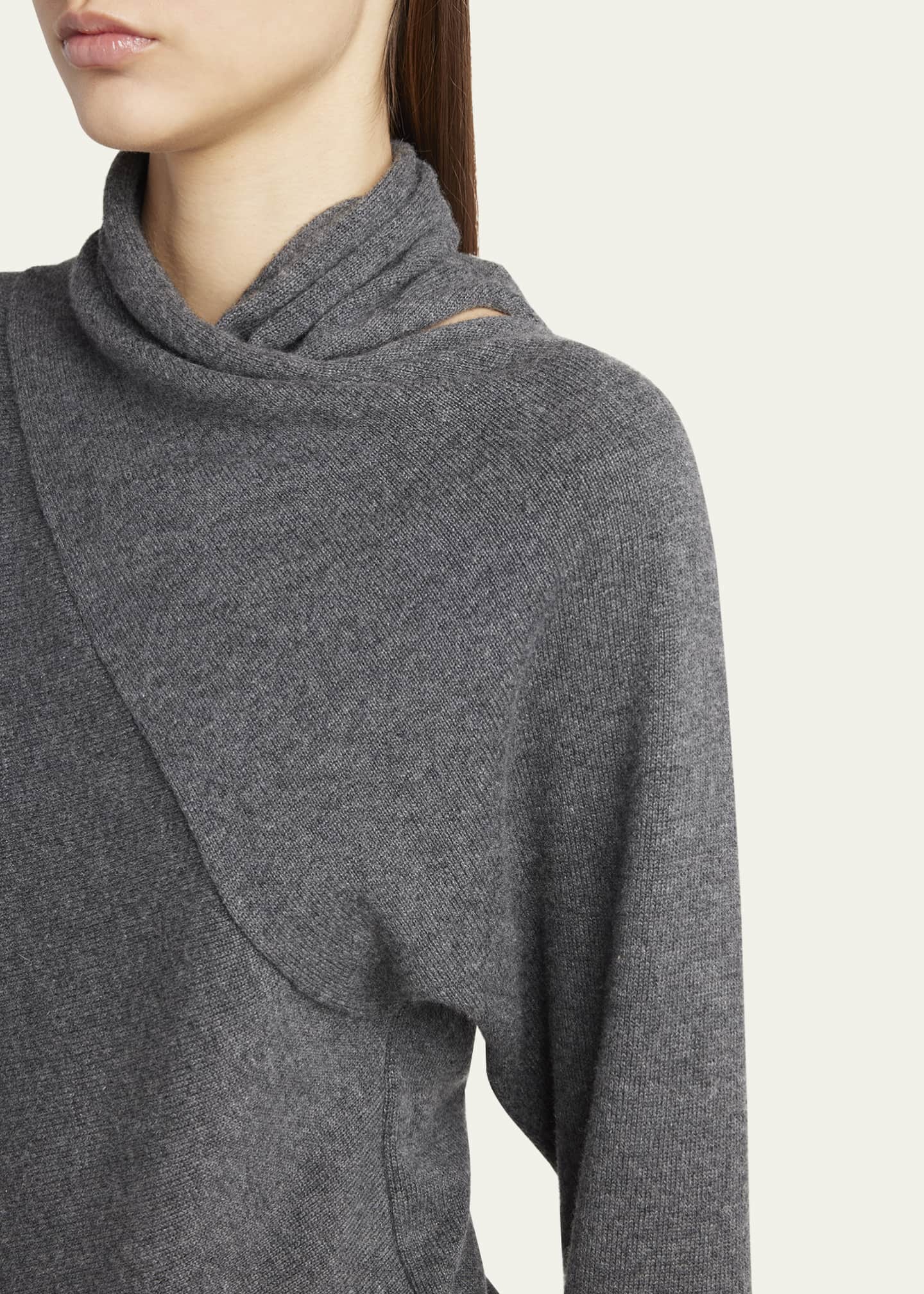 TOM FORD Wrap-Neck Fine Cashmere-Cotton Sweater Image 5 of 5