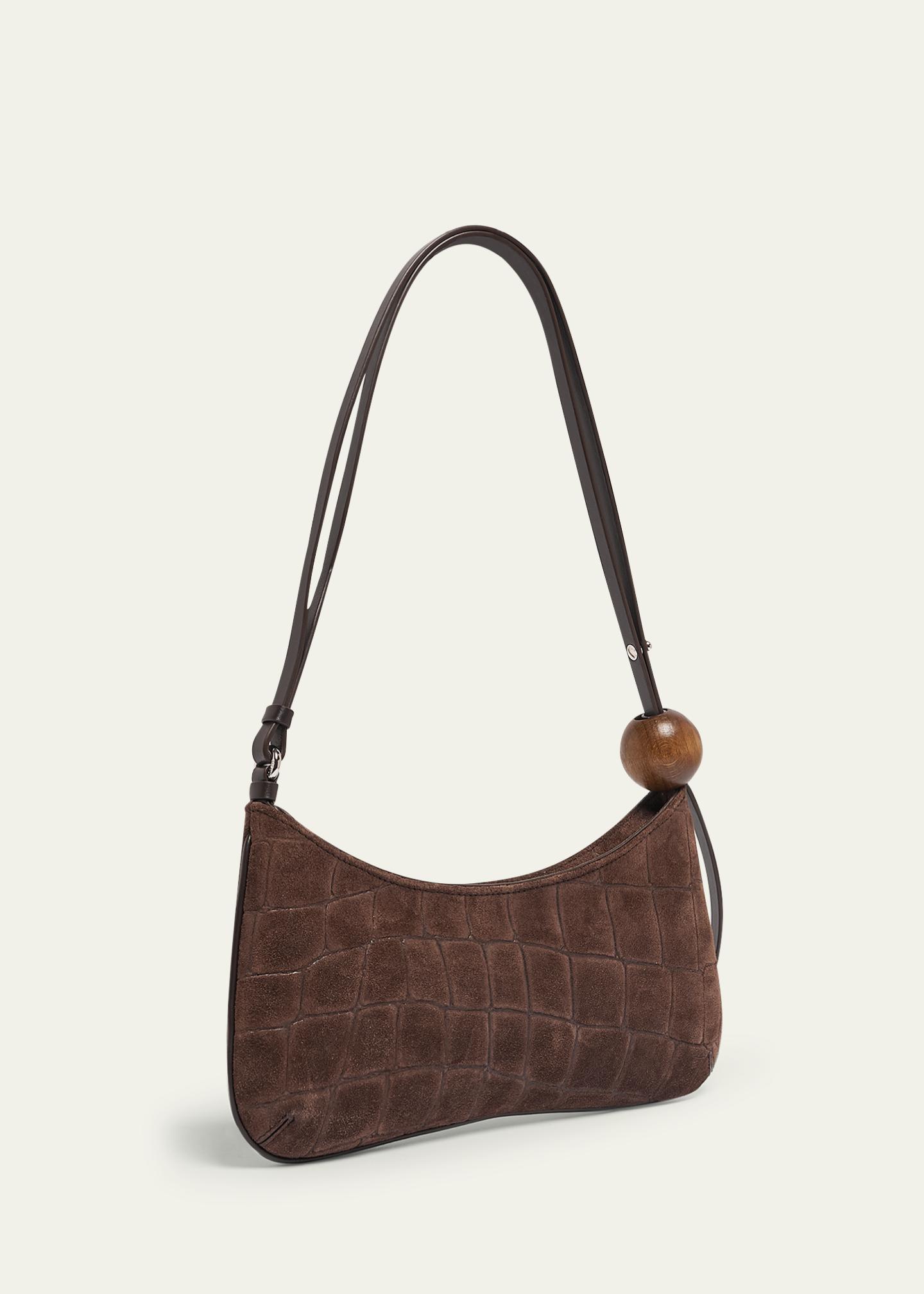 Jacquemus Le Bisou Croc-Embossed Suede Shoulder Bag - Bergdorf Goodman