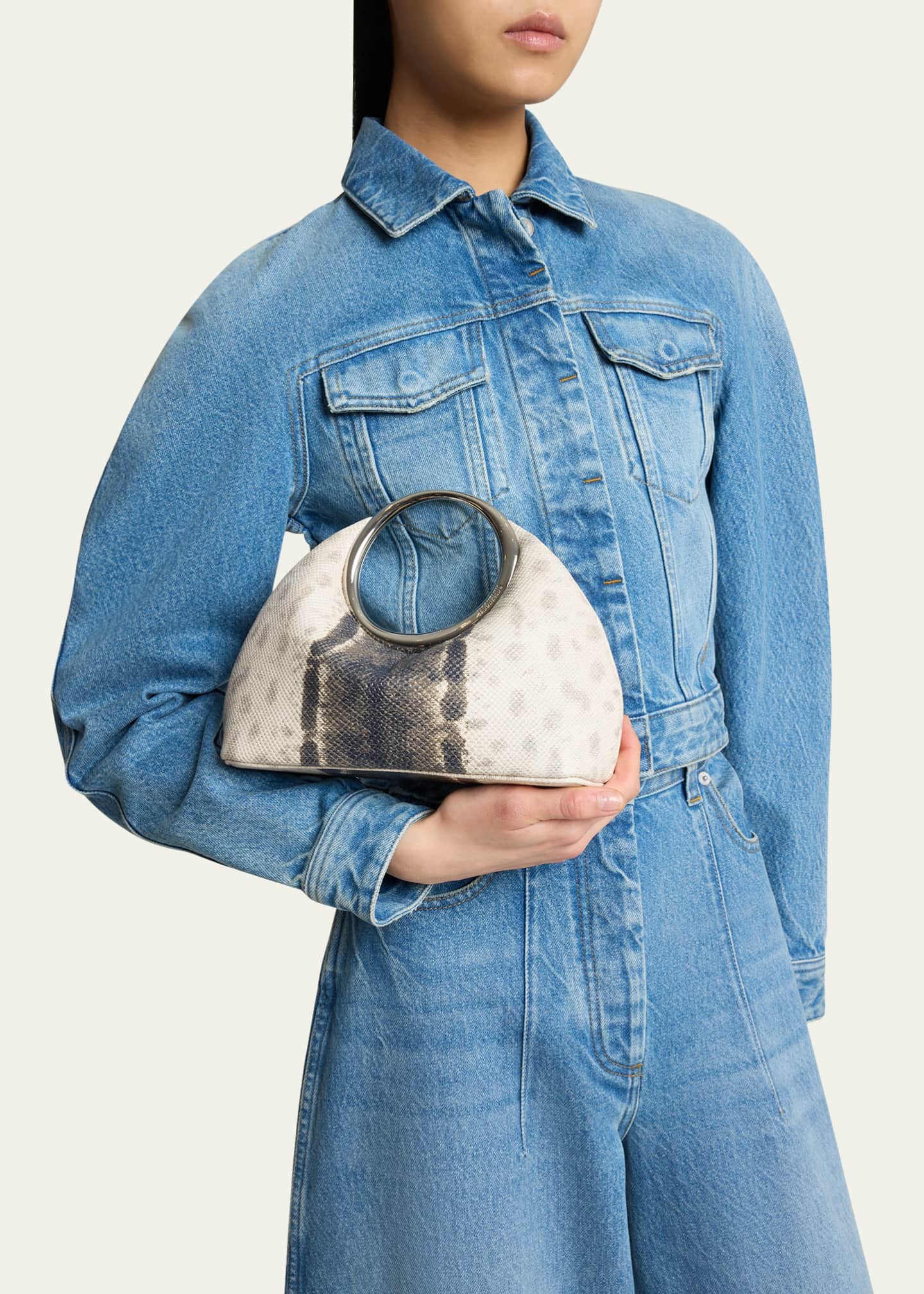 Jacquemus Le Petit Calino Python-Embossed Top-Handle Bag - Bergdorf Goodman
