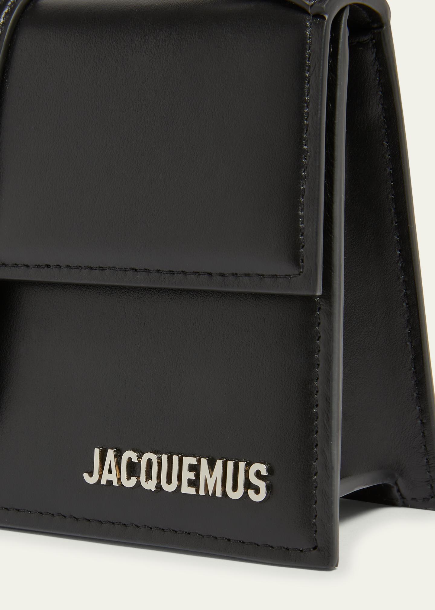 JACQUEMUS ブラックレザー 三つ折り財布 Jacquemus Le Grand Bambino Smooth Leather Top-Handle Bag
