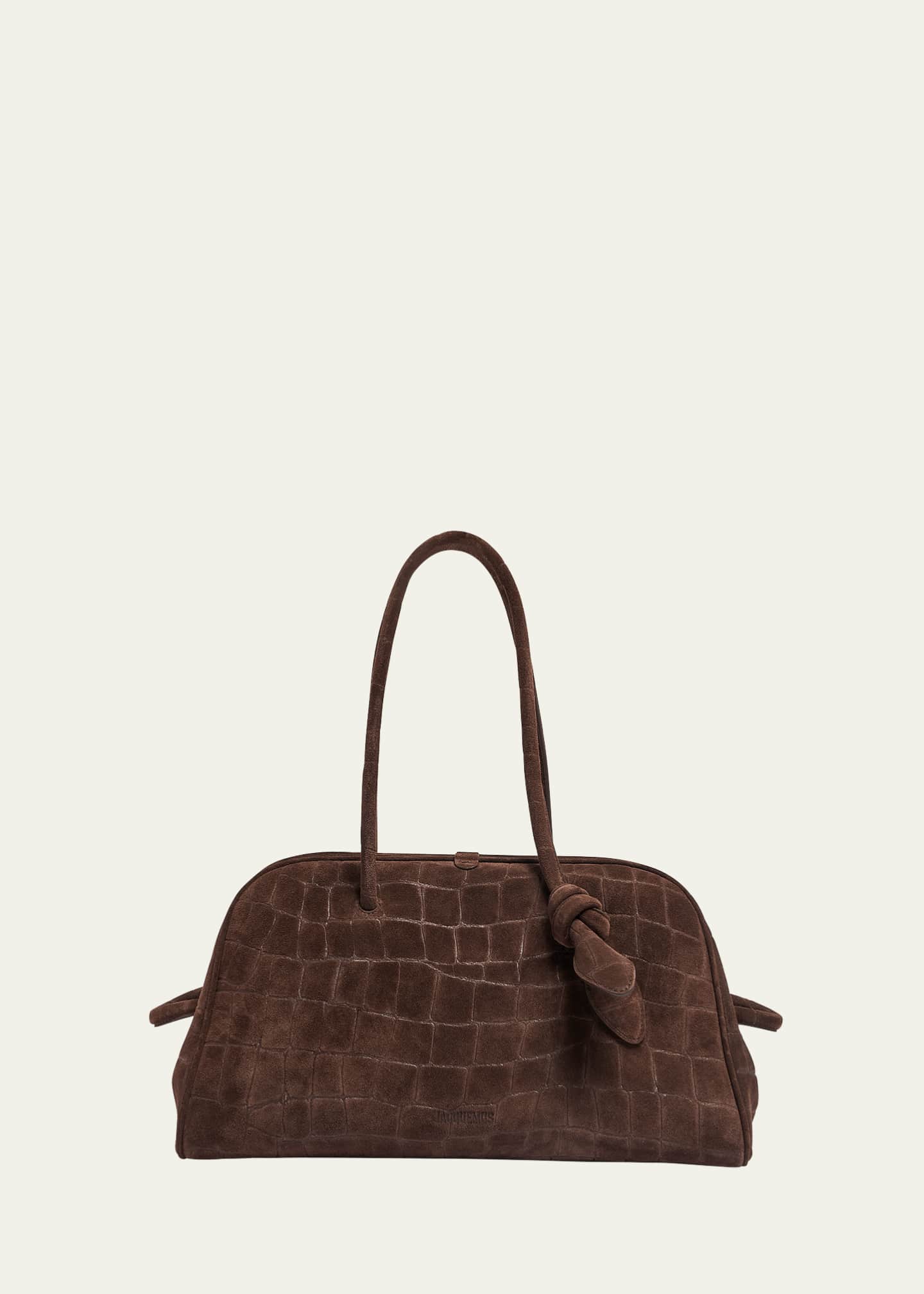 Jacquemus Le Turismo Croc-Embossed Suede Shoulder Bag