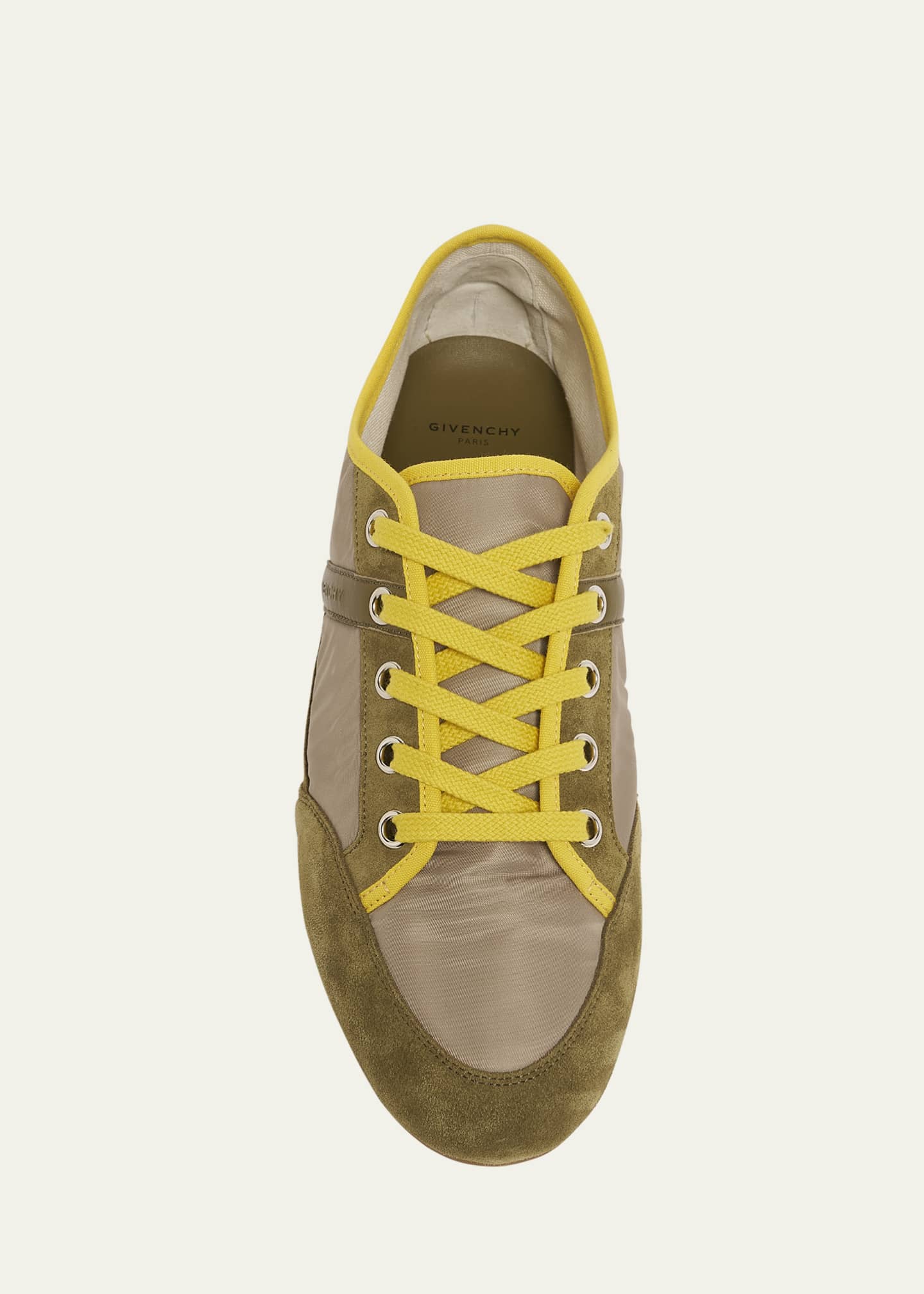 Givenchy Men's Slim Nylon and Suede Low-Top Sneakers Image 6 of 6