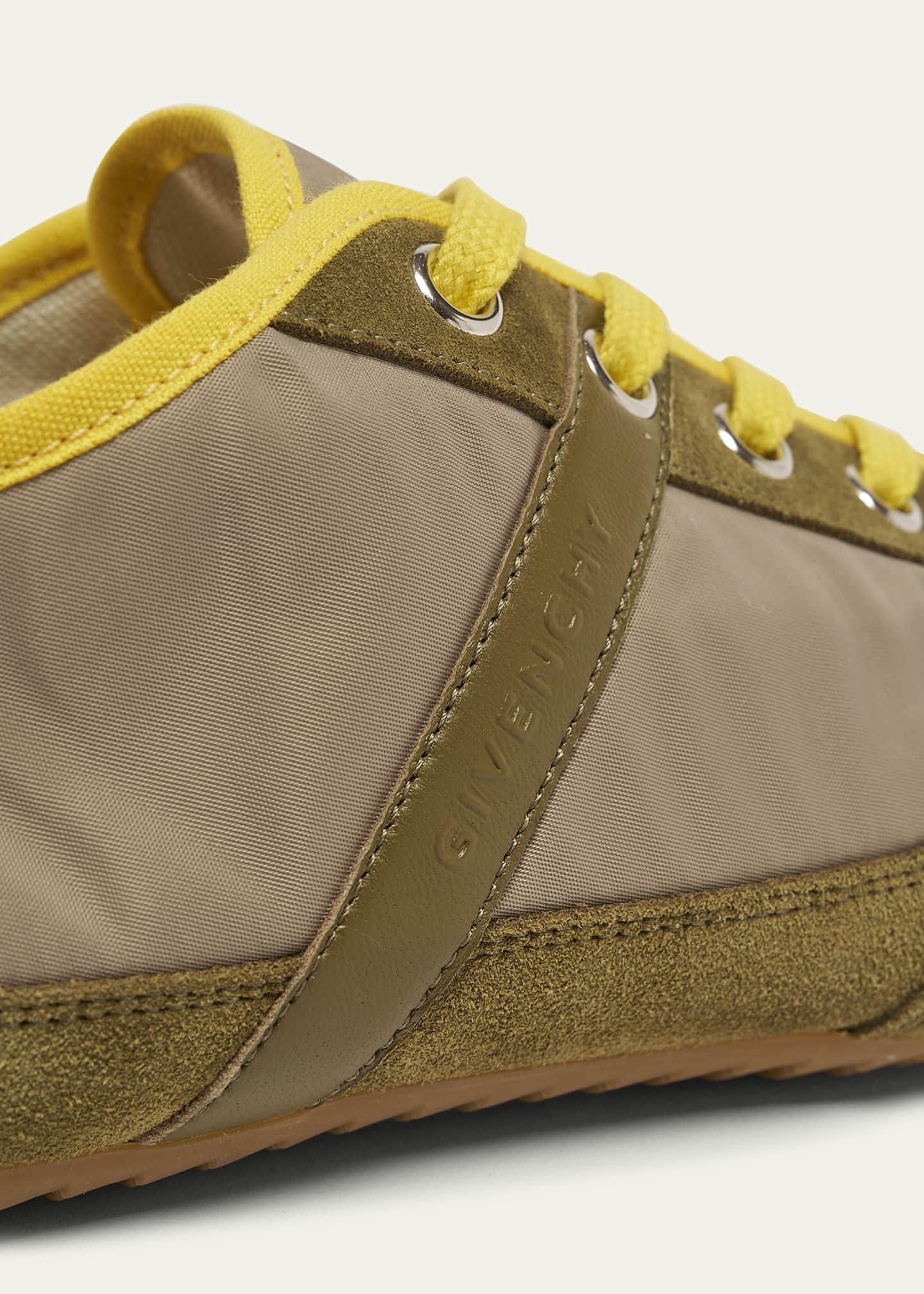 Givenchy Men's Slim Nylon and Suede Low-Top Sneakers Image 5 of 6