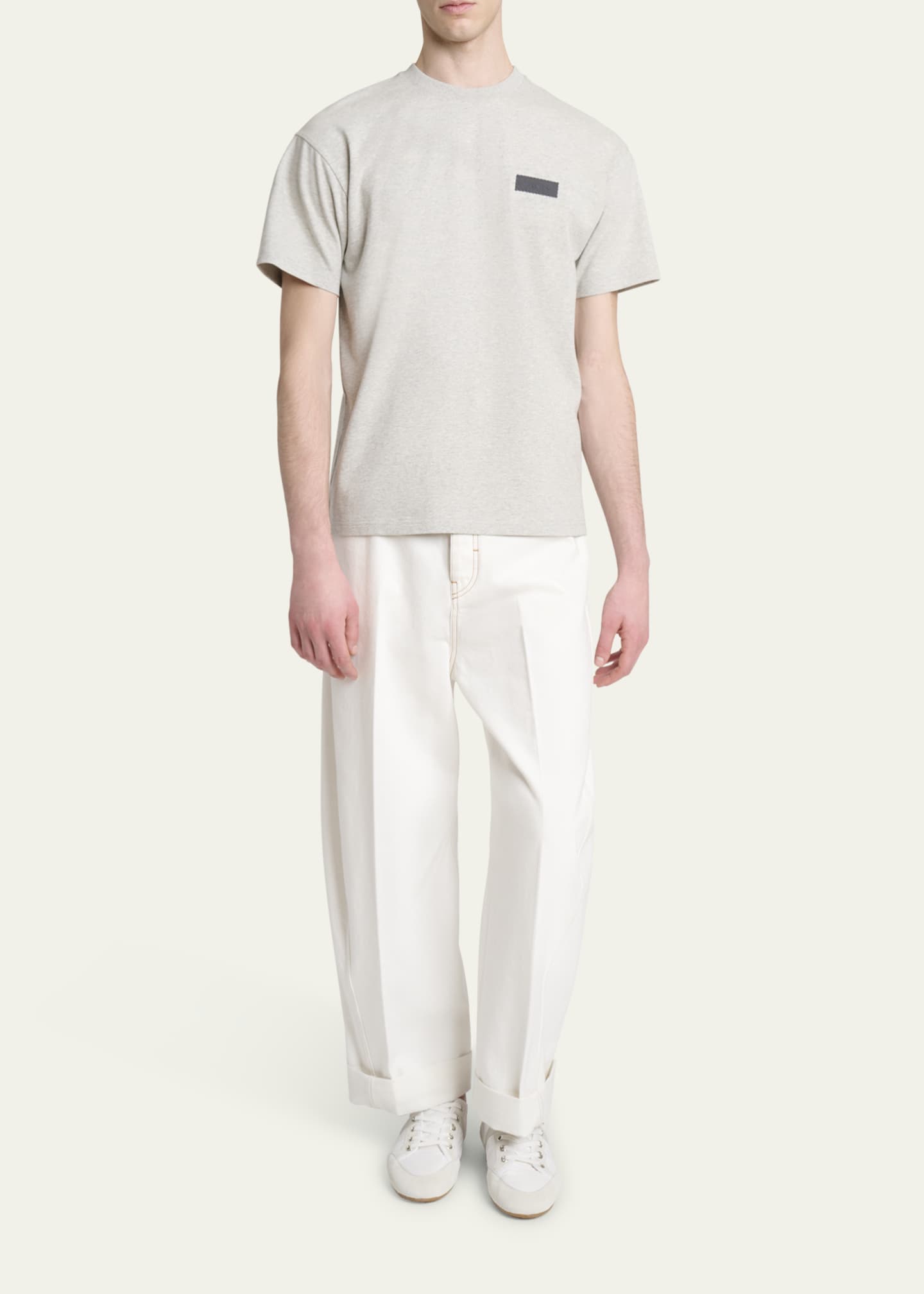 スニーカー GIVENCHY WHITE SILM SNEAKERS IN NYLON AND SUEDE Givenchy Men's Slim Nylon and Suede Low-Top Sneakers