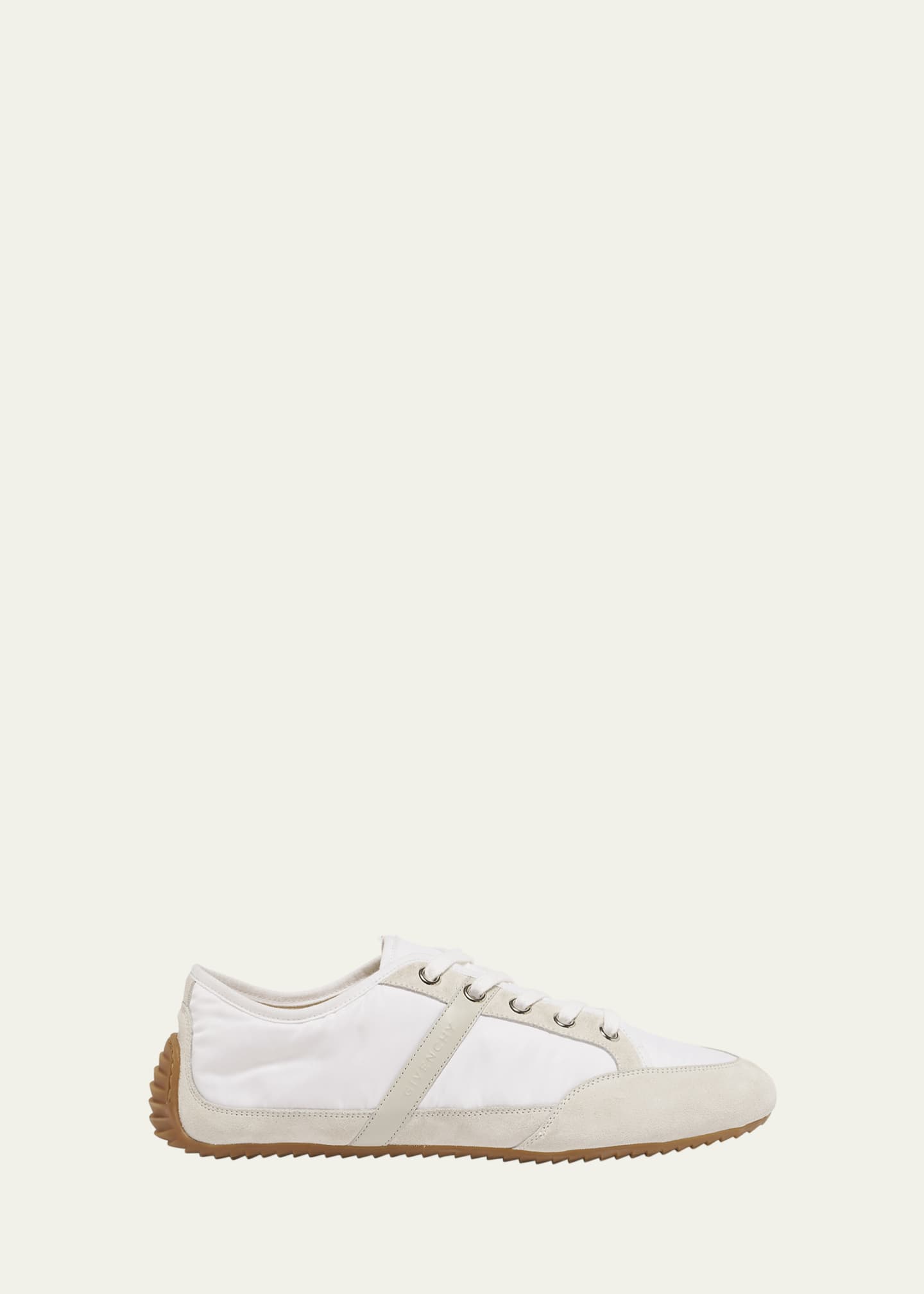 スニーカー GIVENCHY WHITE SILM SNEAKERS IN NYLON AND SUEDE Givenchy Men's Slim Nylon and Suede Low-Top Sneakers