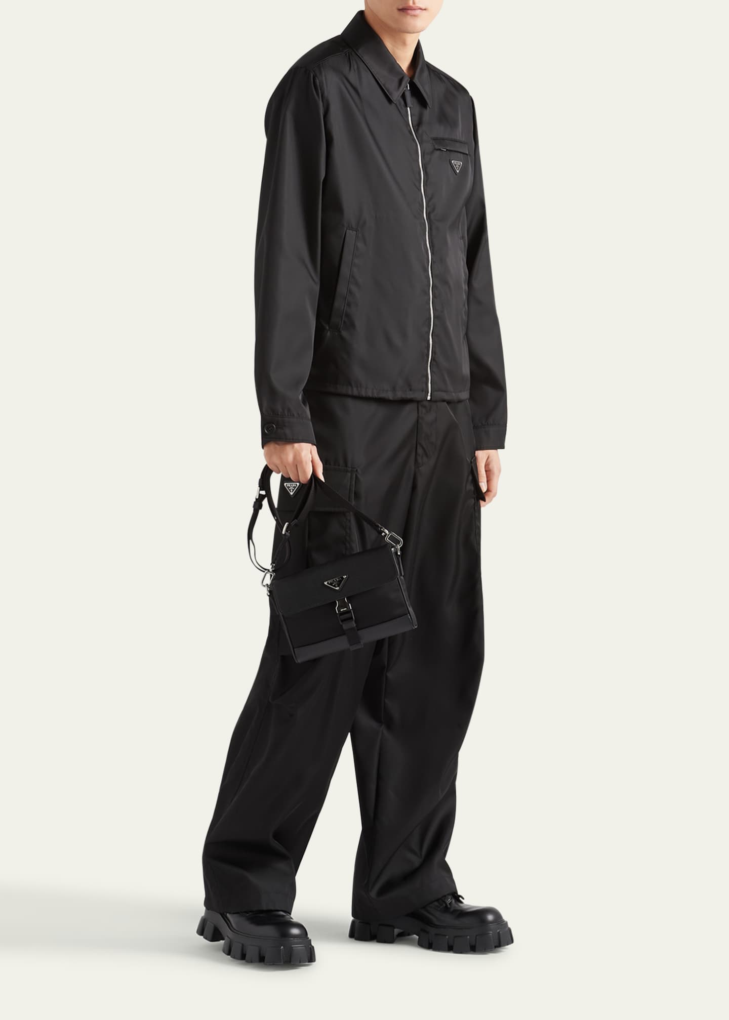Prada Men's Re-Nylon Blouson Logo Jacket Image 2 of 4