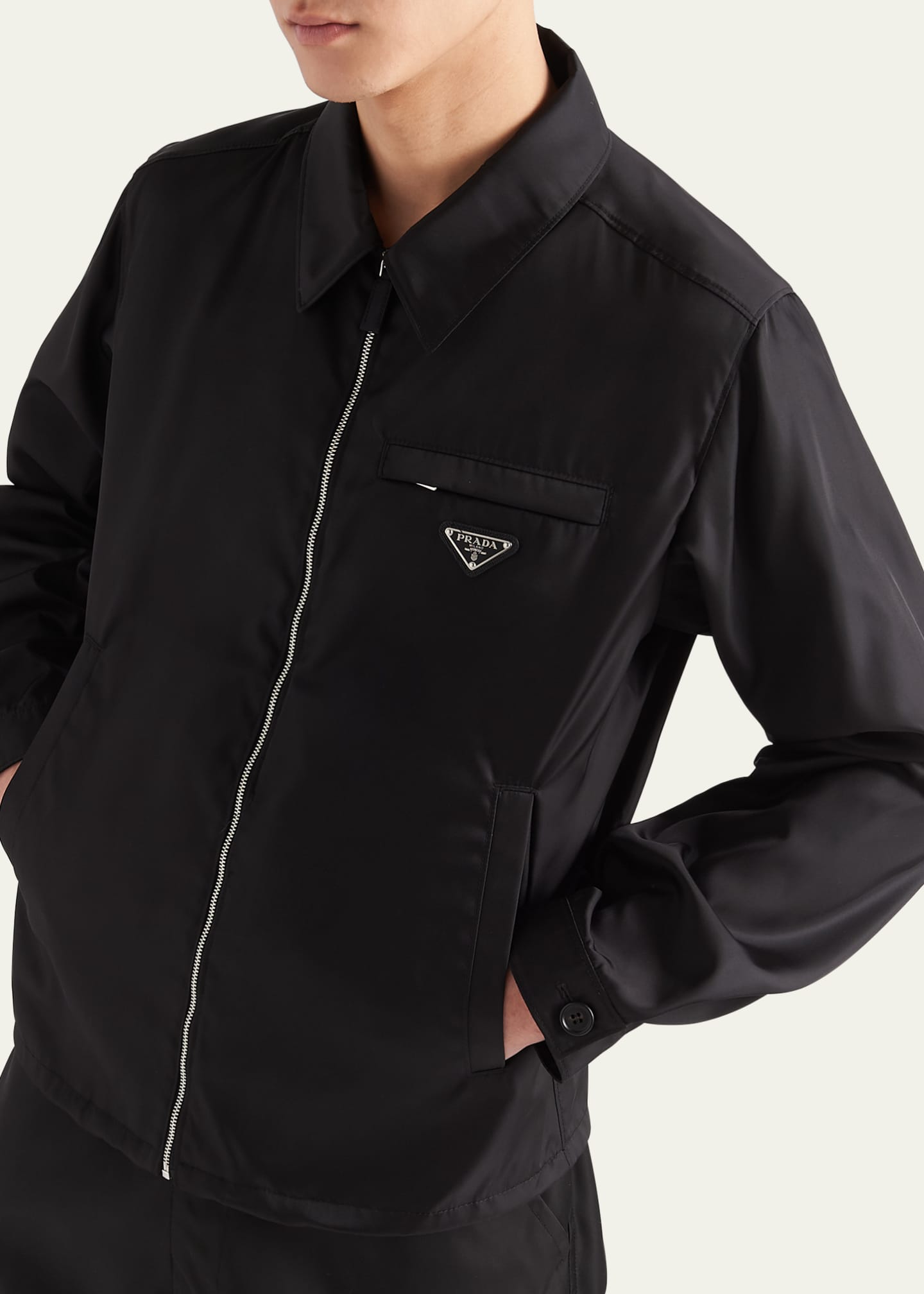 Prada Men's Re-Nylon Blouson Logo Jacket Image 4 of 4
