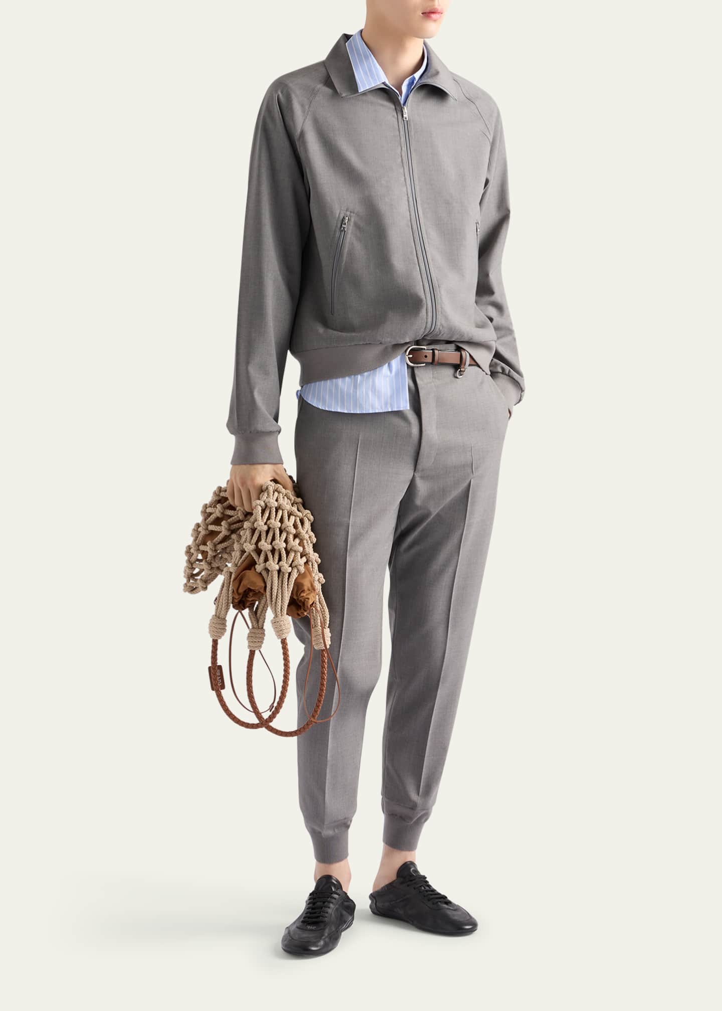 Prada Men's Hybrid Wool Joggers Image 2 of 5