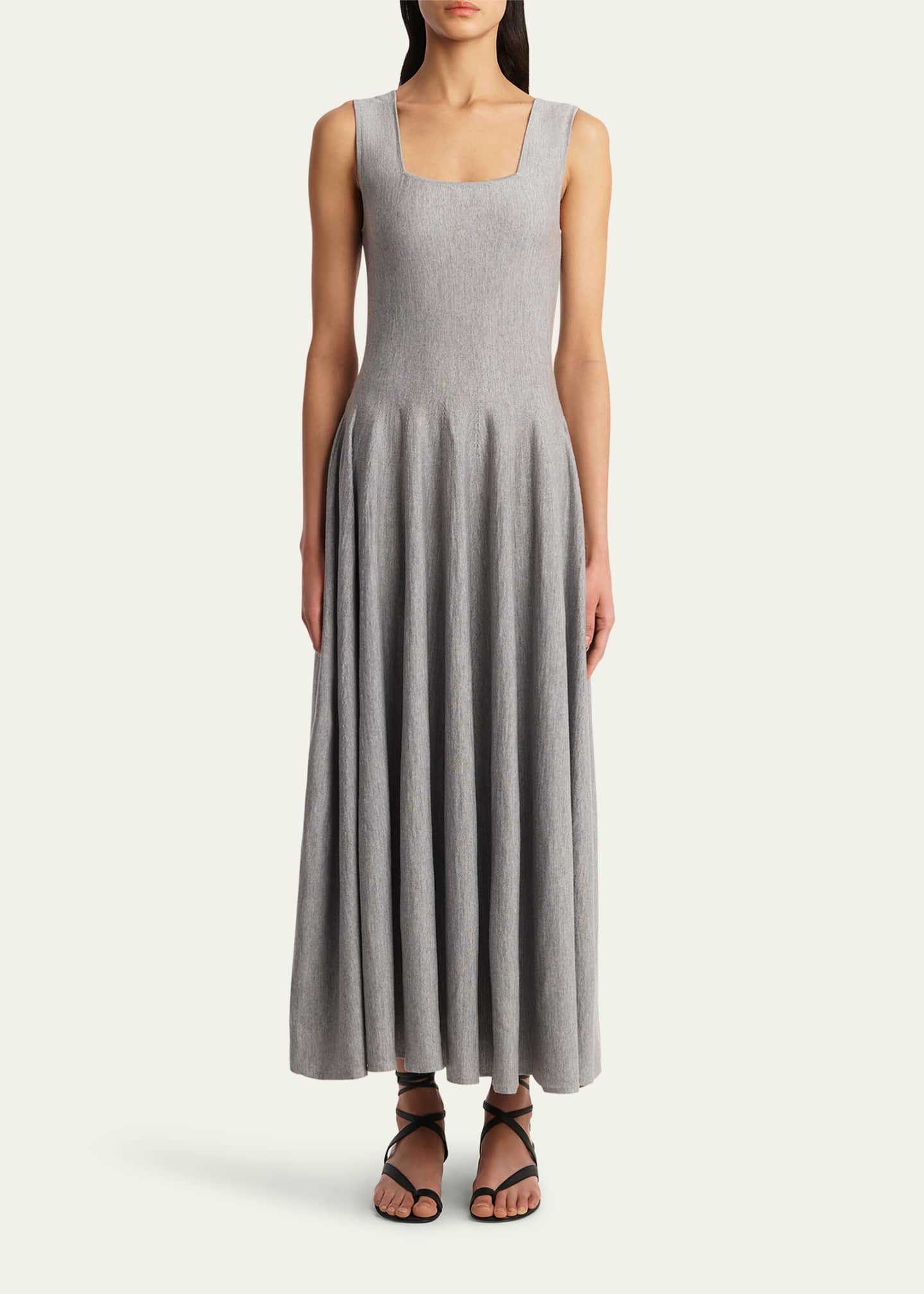 Khaite Jodie Square-Neck Sleeveless Maxi Dress Image 2 of 5