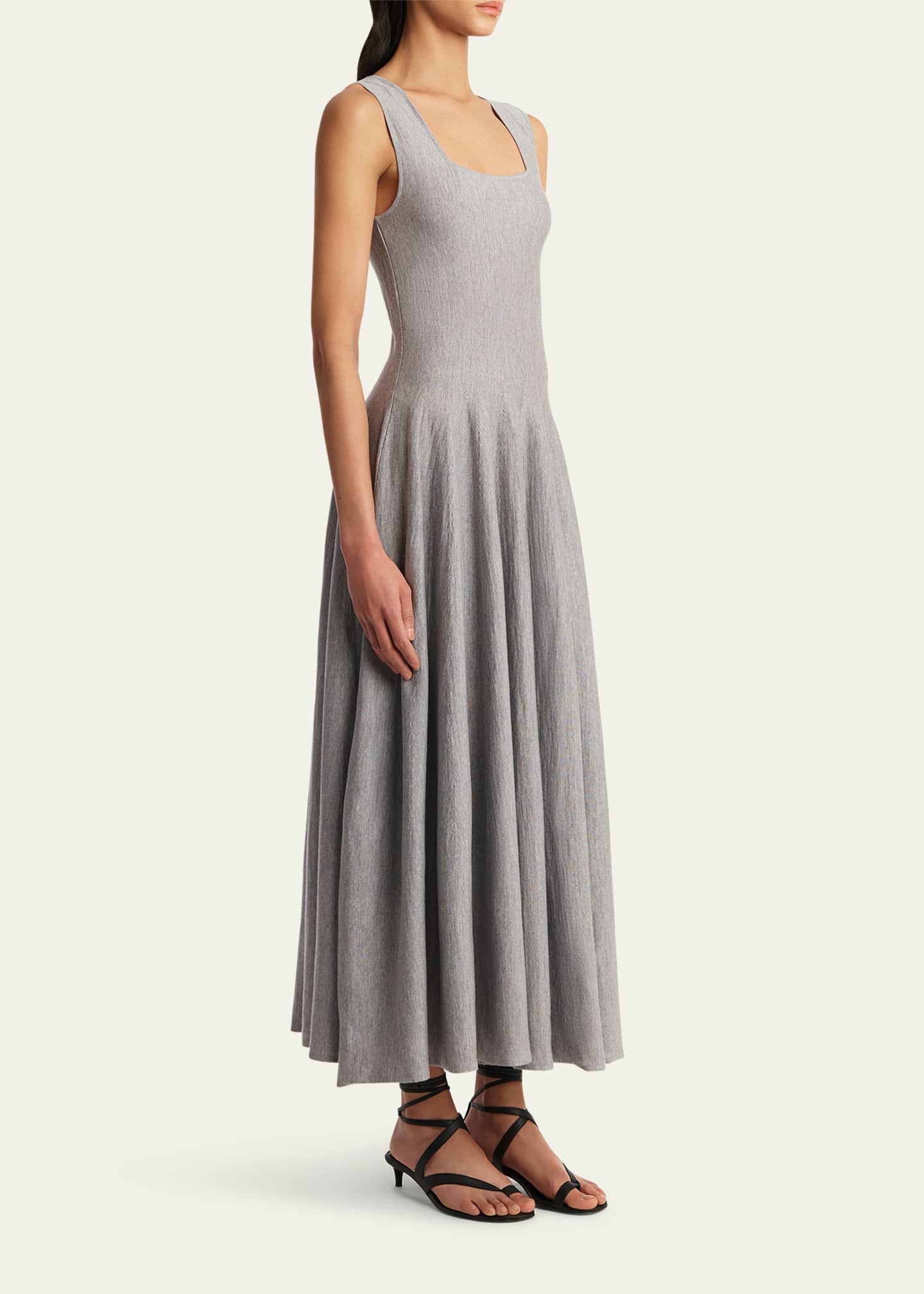 Khaite Jodie Square-Neck Sleeveless Maxi Dress Image 4 of 5