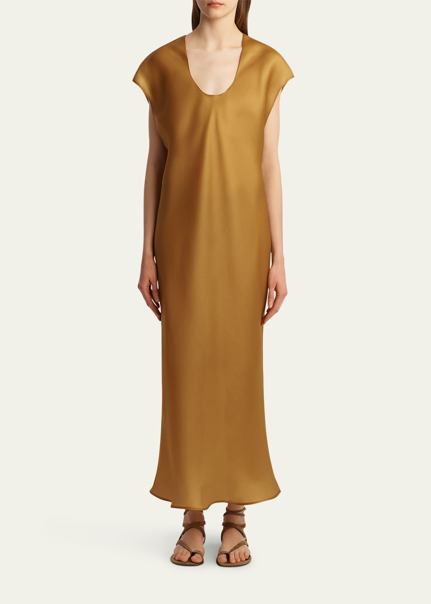 Khaite Darby Cap-Sleeve Bias Silk Maxi Dress - Bergdorf Goodman