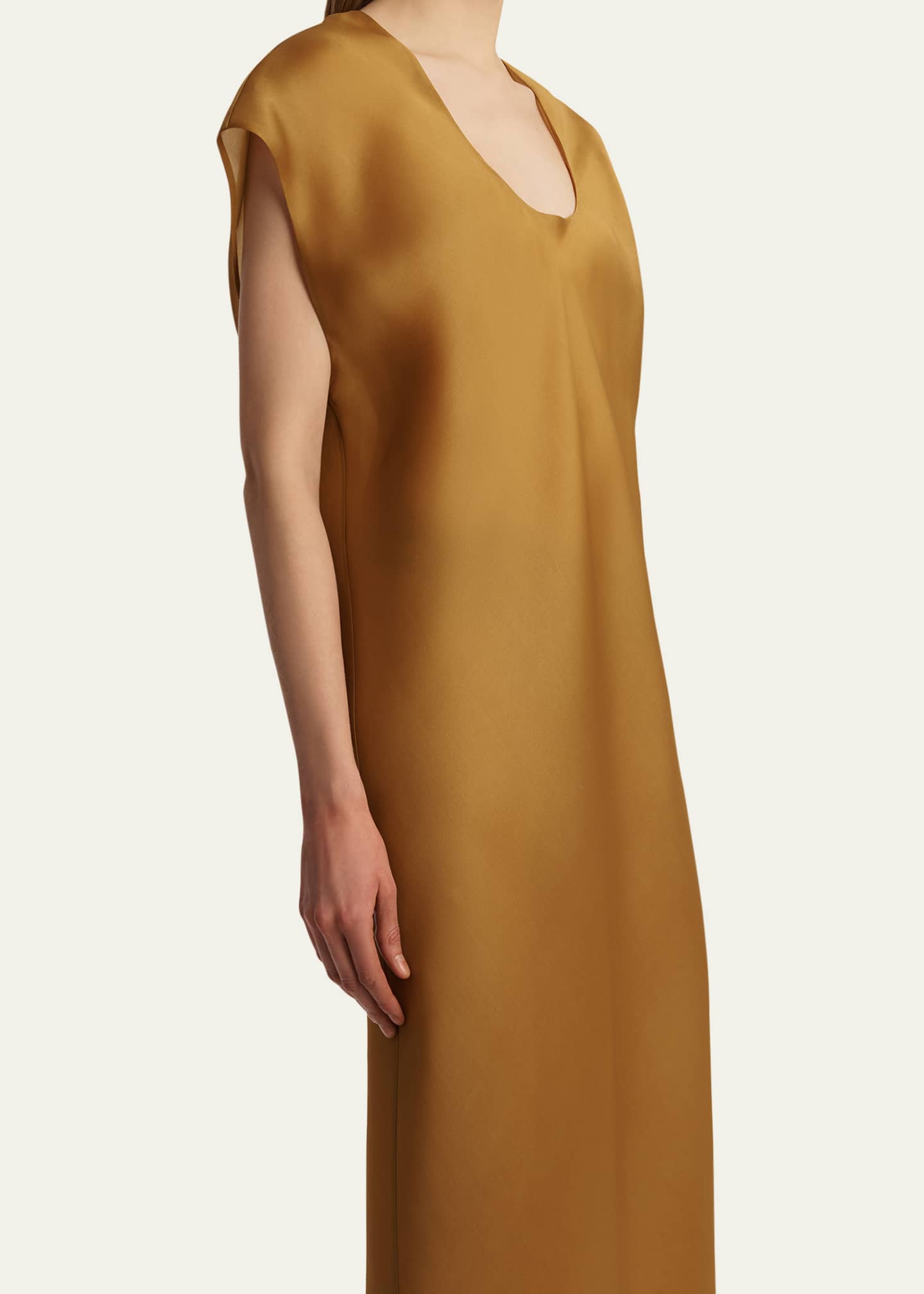 Khaite Darby Cap-Sleeve Bias Silk Maxi Dress Image 5 of 5