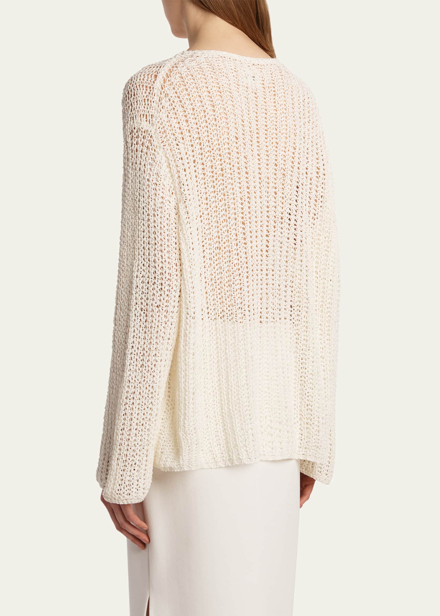 Khaite Elowen Cotton Open-Knit Sweater Image 3 of 5