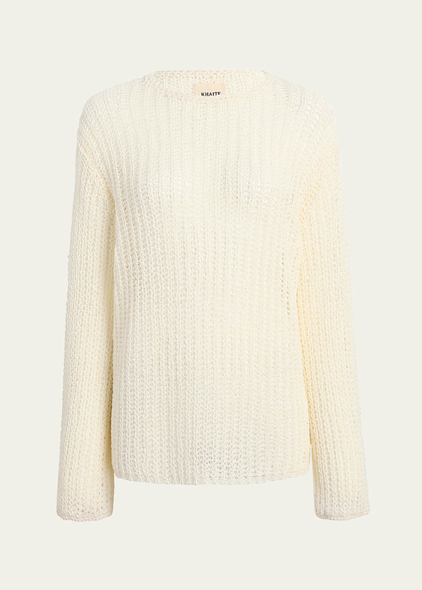 Khaite Elowen Cotton Open-Knit Sweater Image 1 of 5