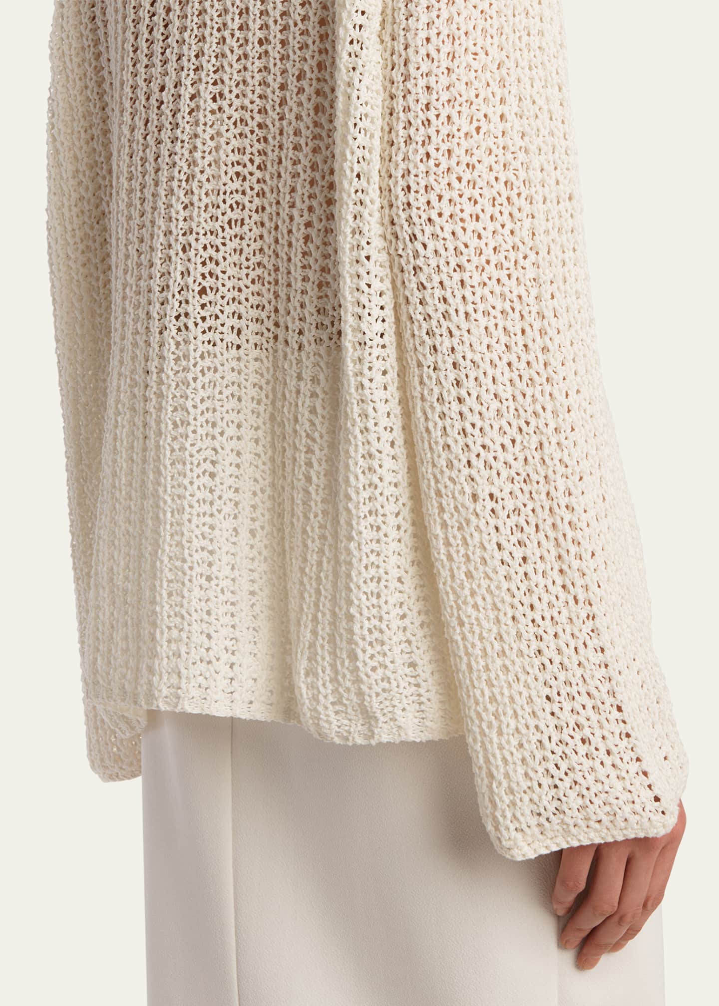 Khaite Elowen Cotton Open-Knit Sweater Image 5 of 5