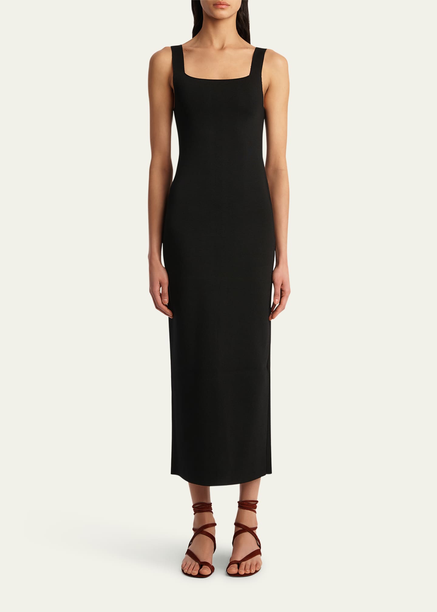 Khaite Dixi Square-Neck Sleeveless Knit Maxi Dress Image 2 of 5