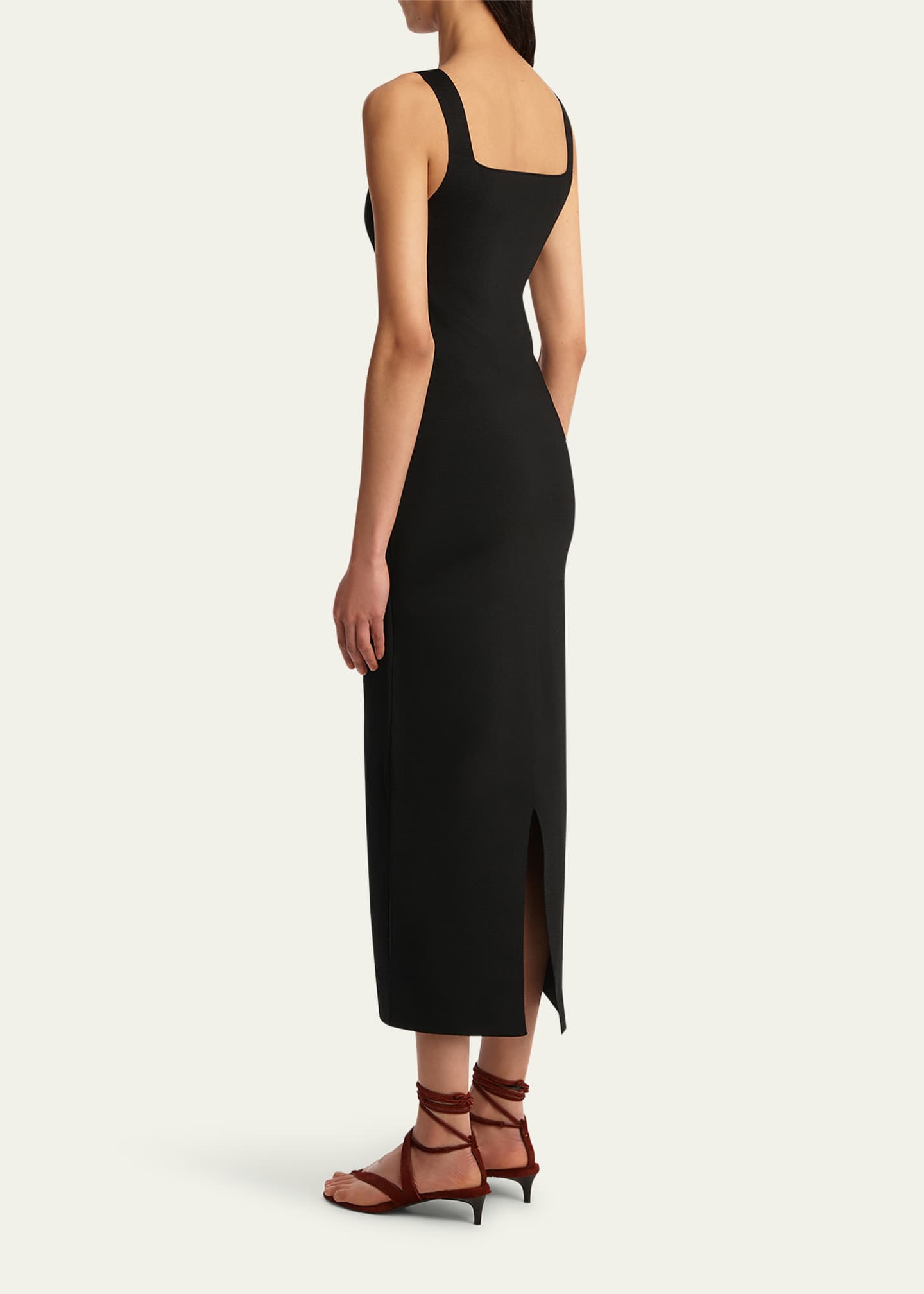 Khaite Dixi Square-Neck Sleeveless Knit Maxi Dress Image 3 of 5
