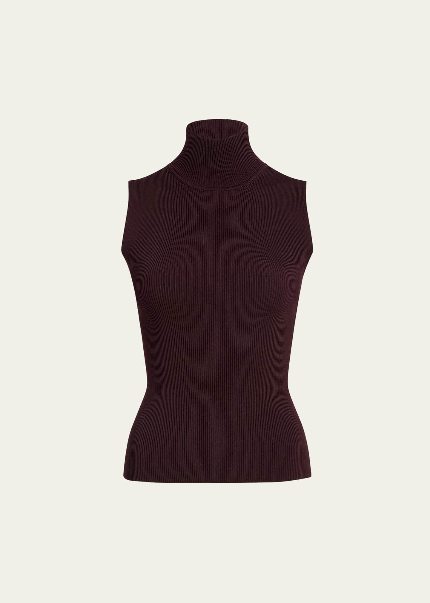 Khaite Benita Turtleneck Rib Tank Top Image 1 of 5