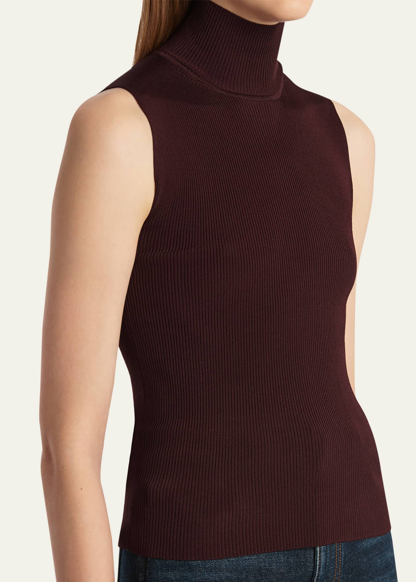 Khaite Benita Turtleneck Rib Tank Top Image 5 of 5