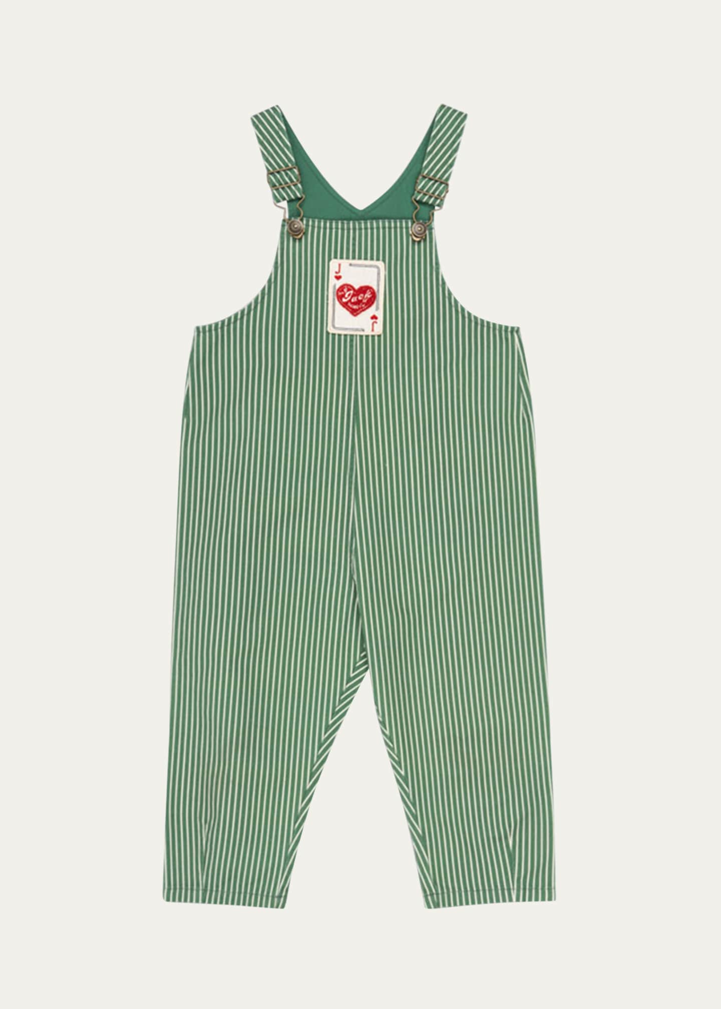 Konges Slojd Rosie H-W x Boy's Jack Card-Print Overalls Gots 2, Size 12M-4 Image 1 of 2