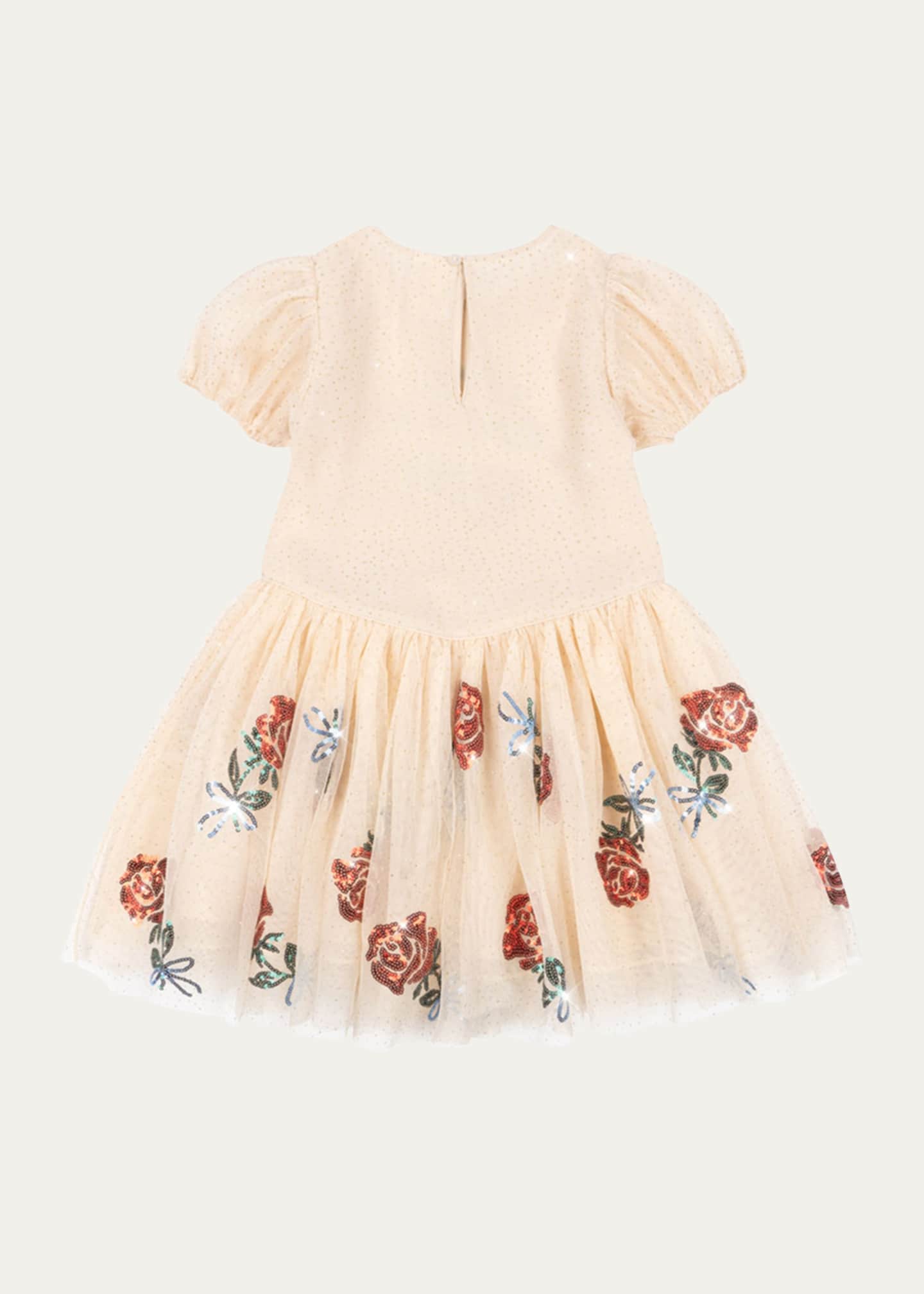 Konges Slojd Rosie H-W x Girl's Bella Sequined Tulle Dress, Size 12M-6 Image 2 of 2