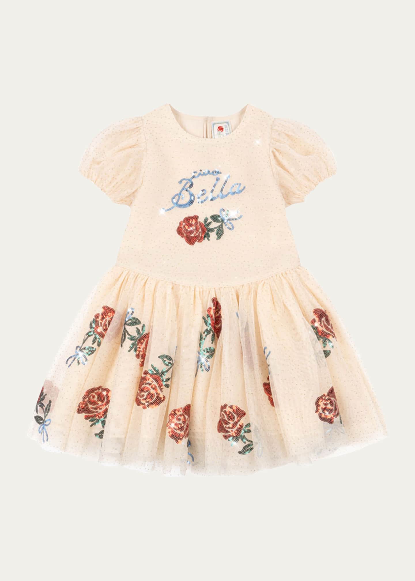 Konges Slojd Rosie H-W x Girl's Bella Sequined Tulle Dress, Size 12M-6 Image 1 of 2