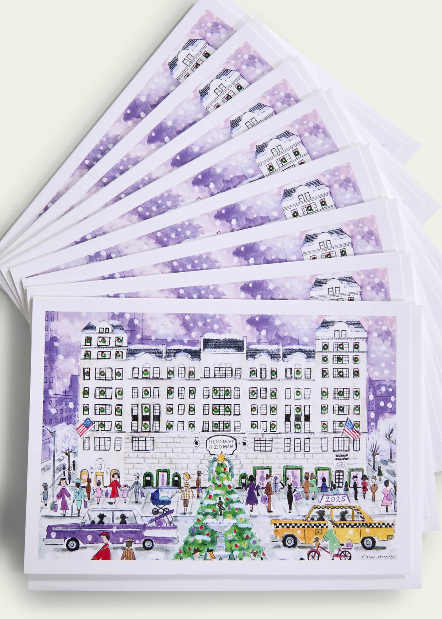Michael Storrings Bergdorf Goodman Holiday Note Cards, Set of 8