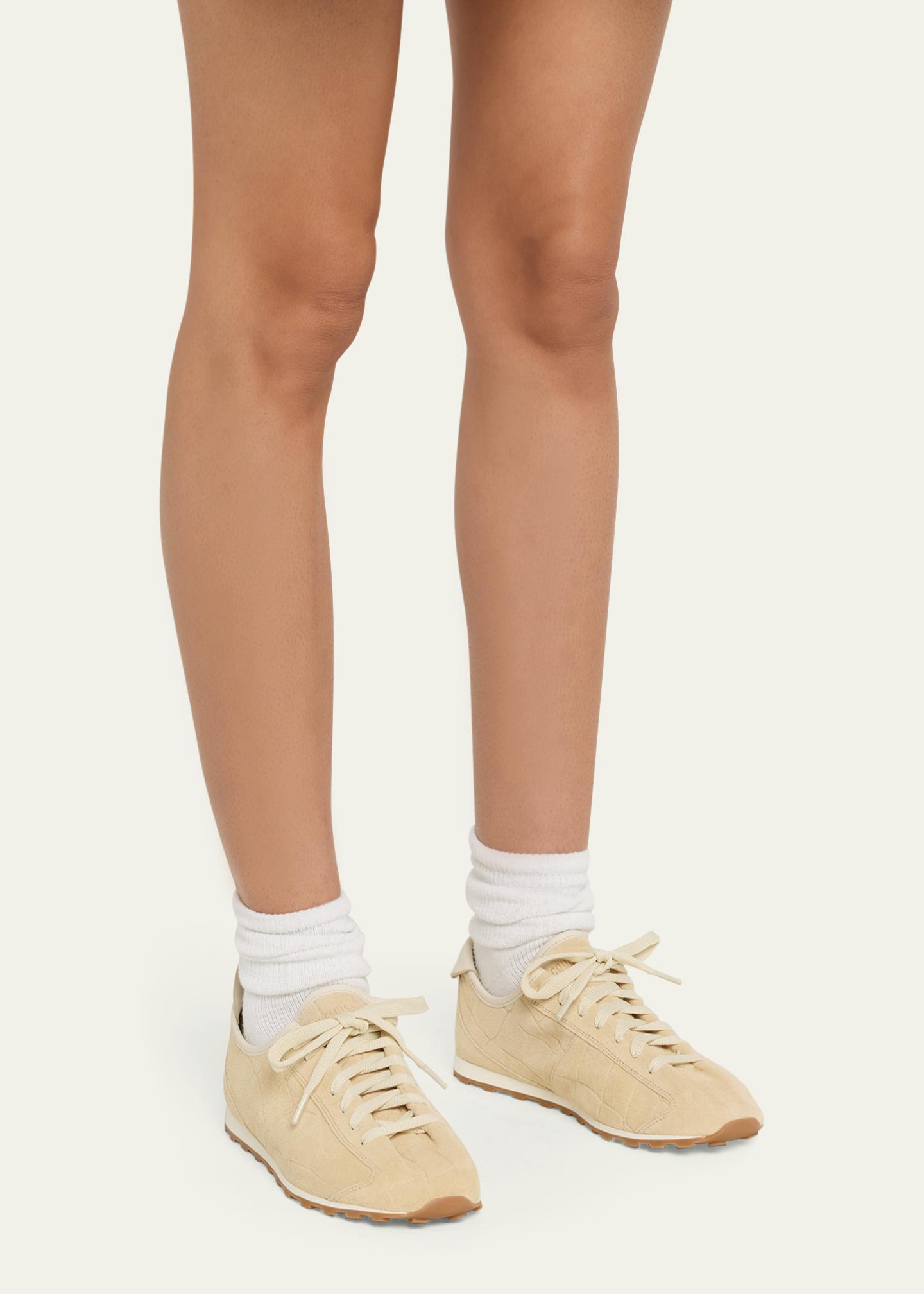 Jacquemus Les Tennis Croc-Embossed Suede Sneakers - Bergdorf Goodman
