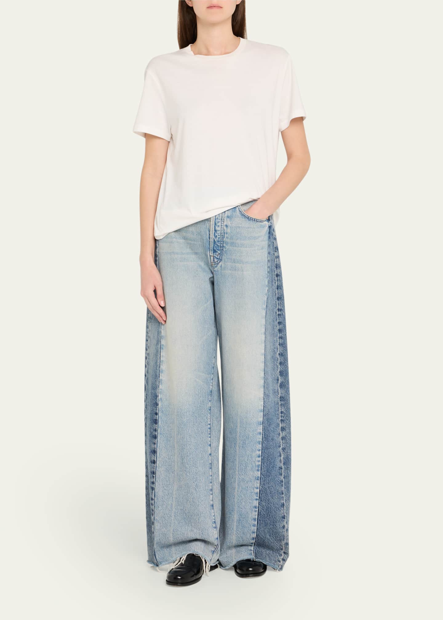 MOTHER The Pipe-Dream Button Sneak Fray Jeans Image 2 of 5