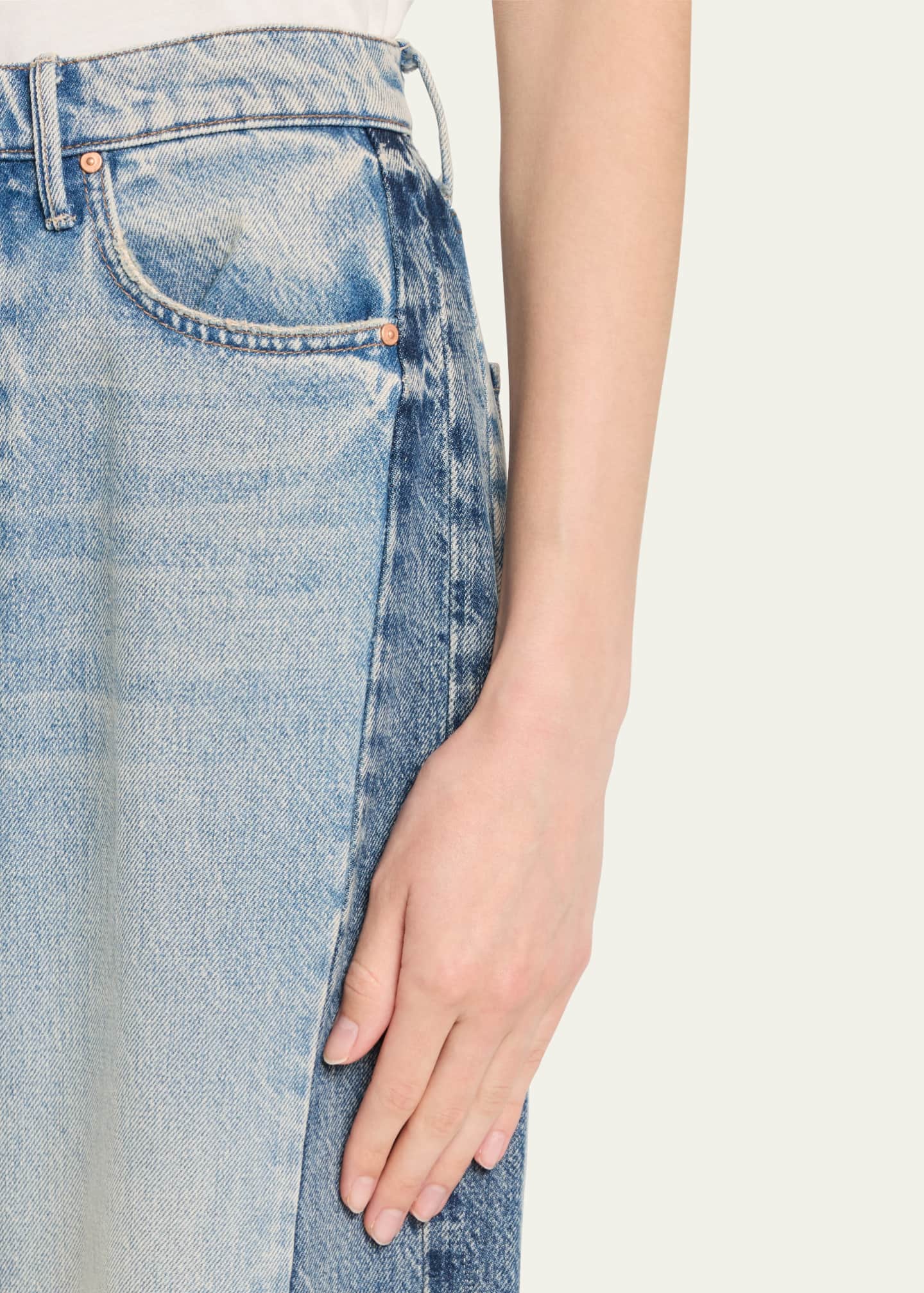 MOTHER The Pipe-Dream Button Sneak Fray Jeans Image 5 of 5