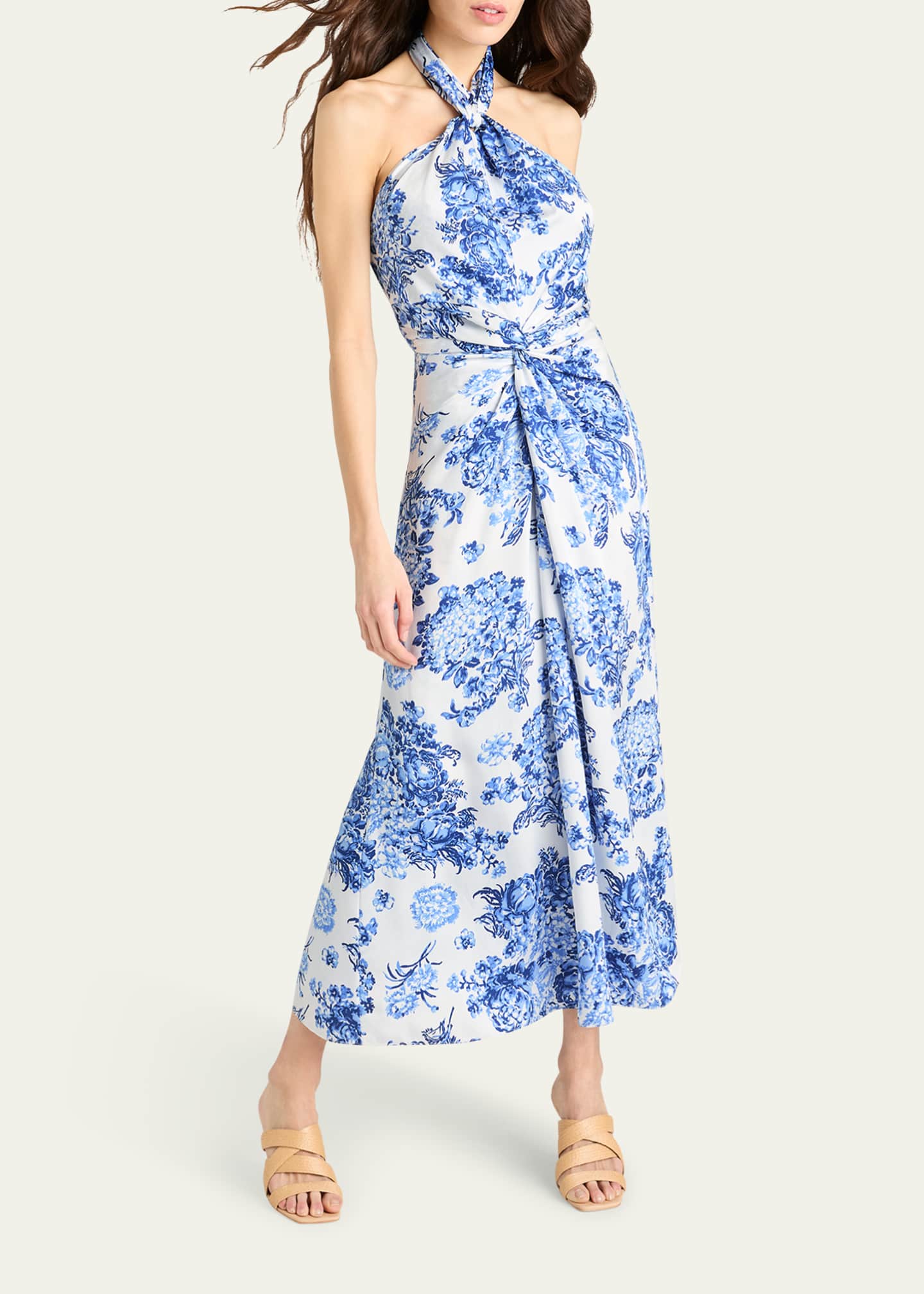 Cinq a Sept Coli Costal Bouquet Halter Dress Image 4 of 4