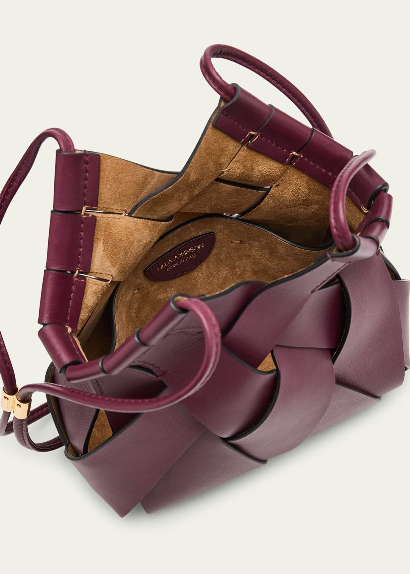 Ulla Johnson Charlotte Woven Leather Crossbody Bag Image 3 of 4