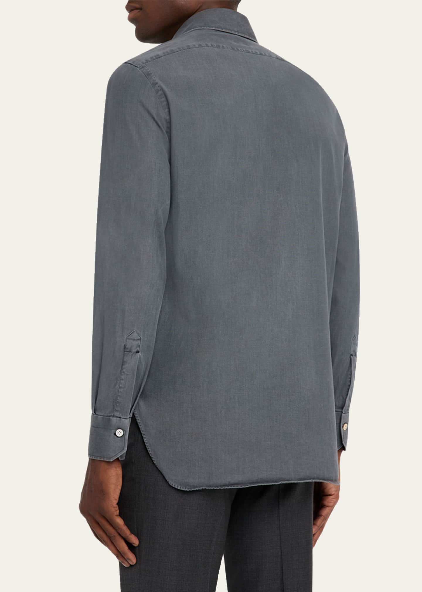 Kiton Men's Denim Wash Classic-Fit Sport Shirt - Bergdorf Goodman