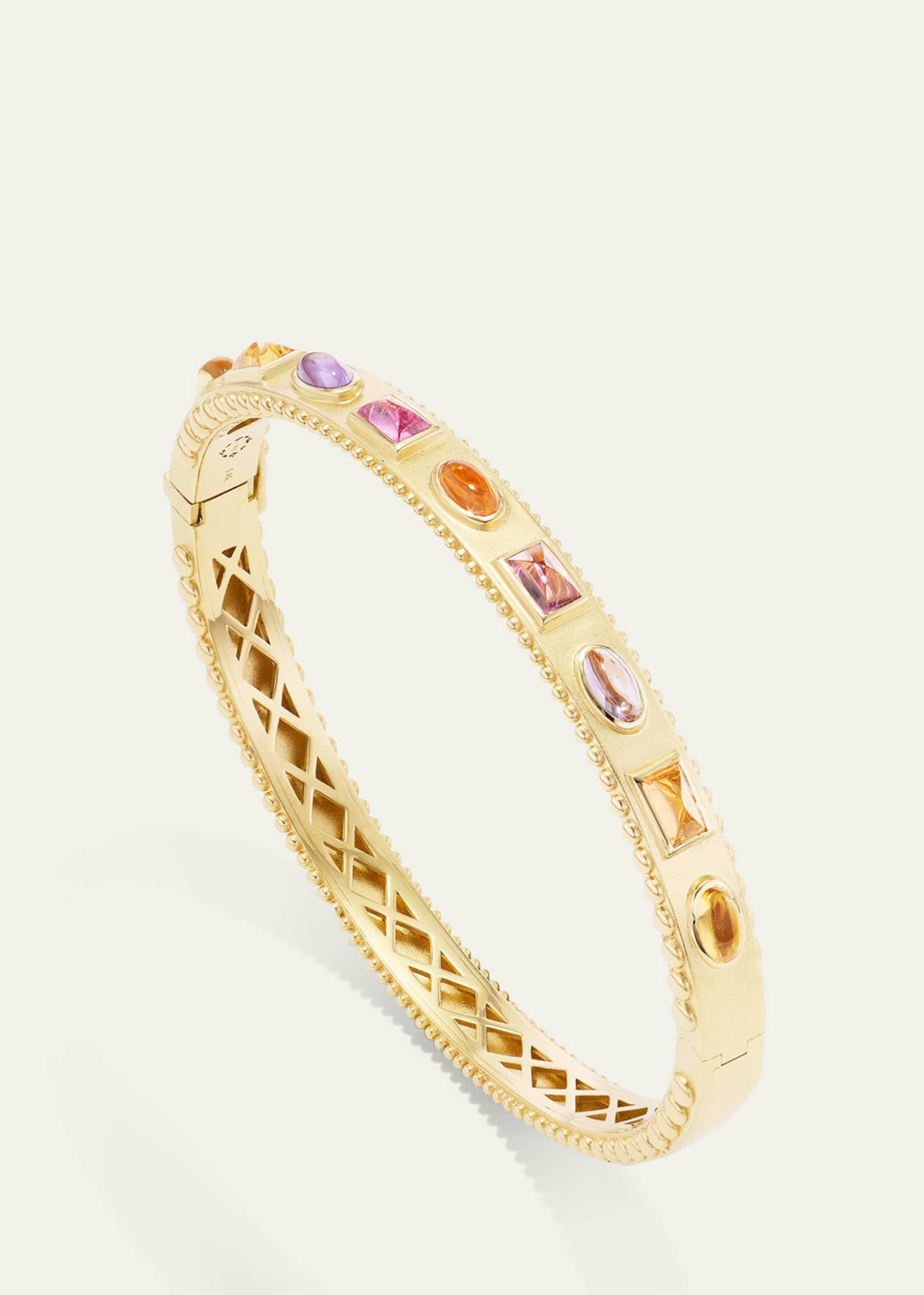 Orly Marcel 18K Cabochon Bangle in Pink/Orange Image 2 of 2