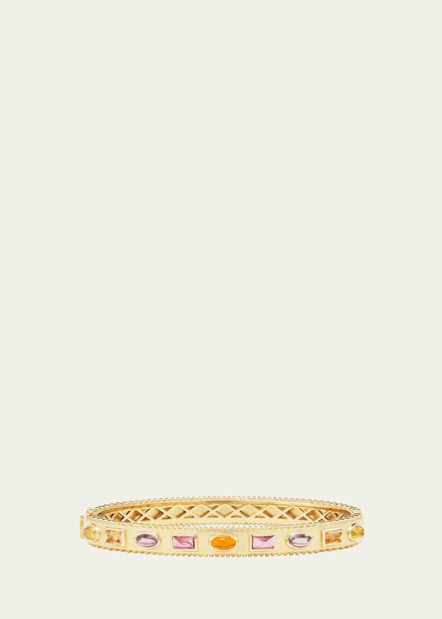 Orly Marcel 18K Cabochon Bangle in Pink/Orange Image 1 of 2