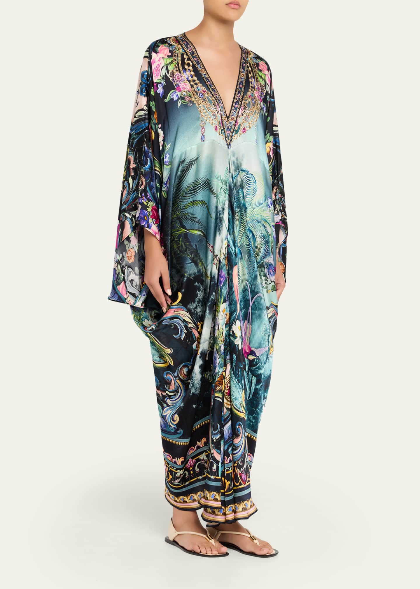 T SHAPE LONG KAFTAN ADORNED IN ARANJUEZ