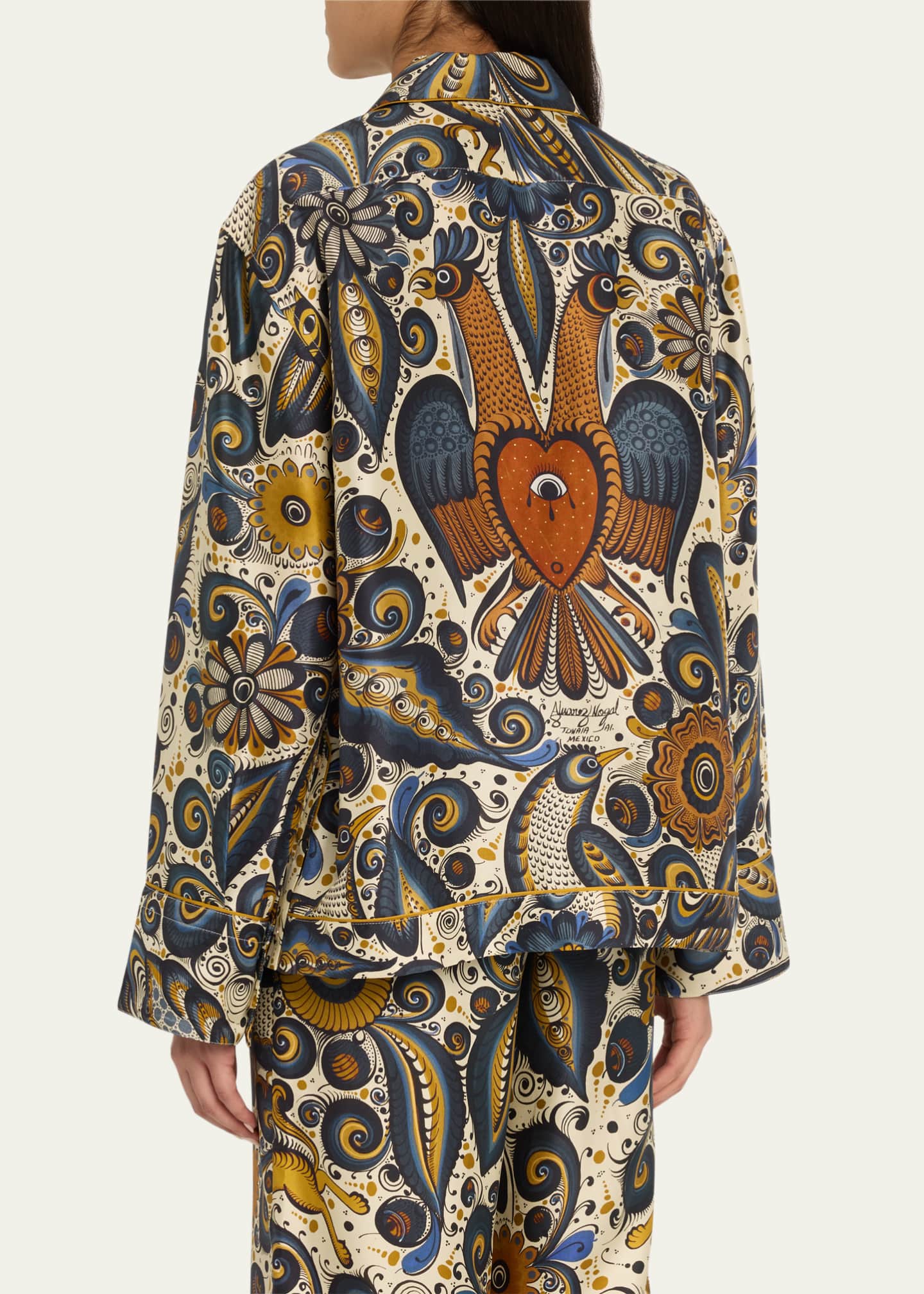 Heirlome Alvarez Nogal Silk Pajama Shirt Image 3 of 5