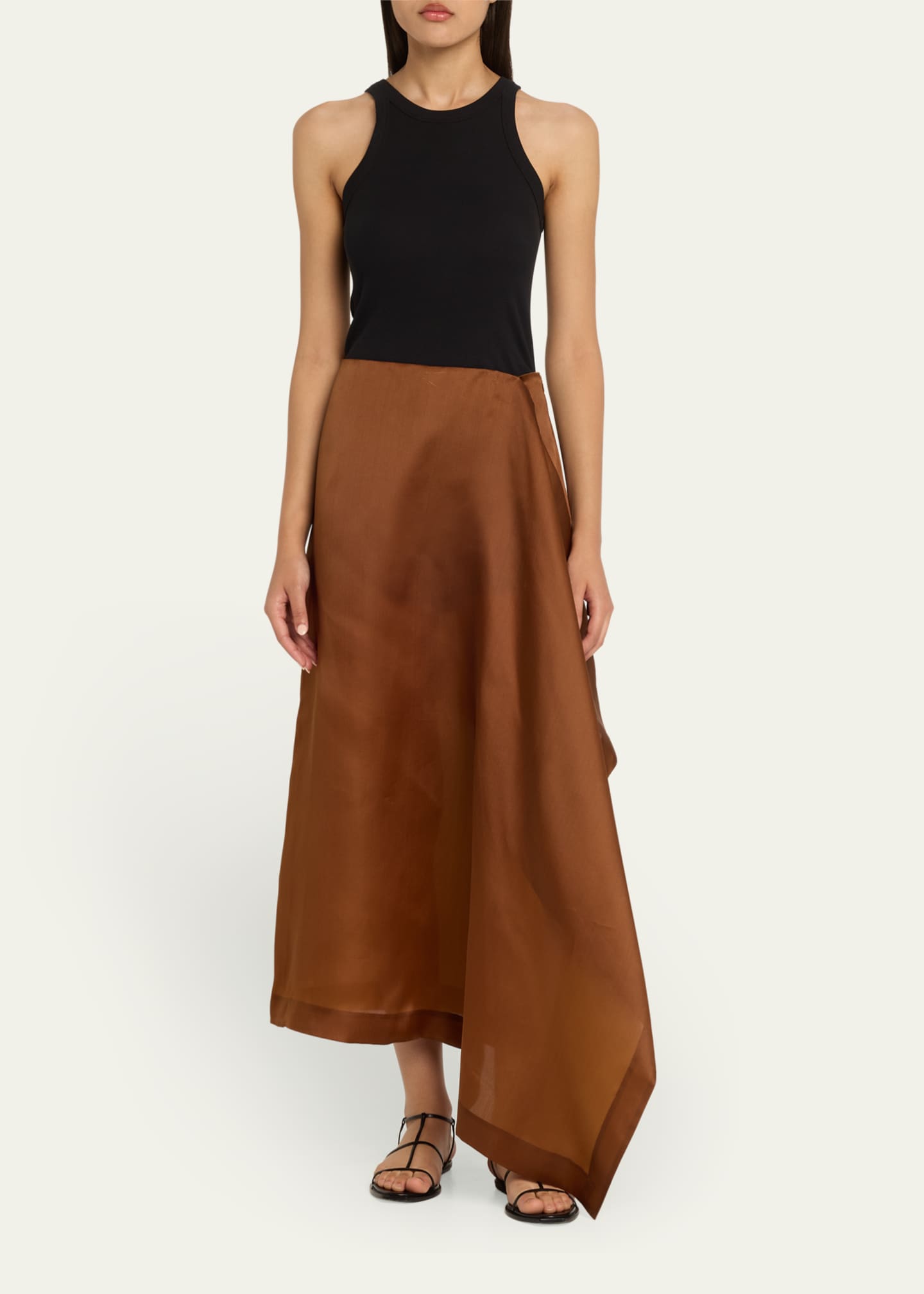 Heirlome Mel Draped Silk Organza Midi Skort Image 2 of 5