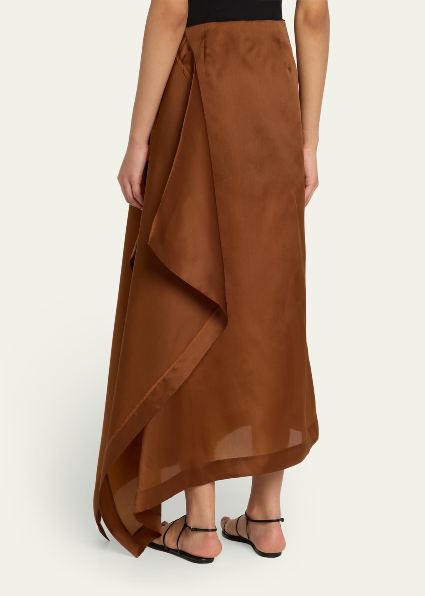 Heirlome Mel Draped Silk Organza Midi Skort Image 3 of 5