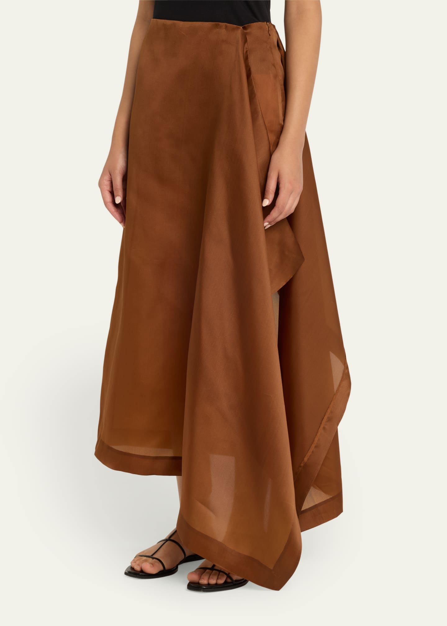 Heirlome Mel Draped Silk Organza Midi Skort Image 4 of 5
