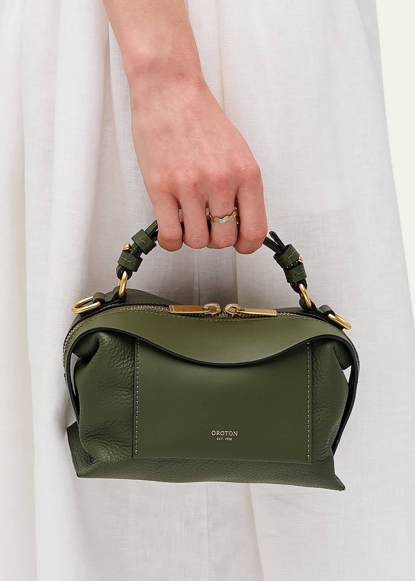 Oroton Mica Mini Bowler Leather Crossbody Bag Image 2 of 5