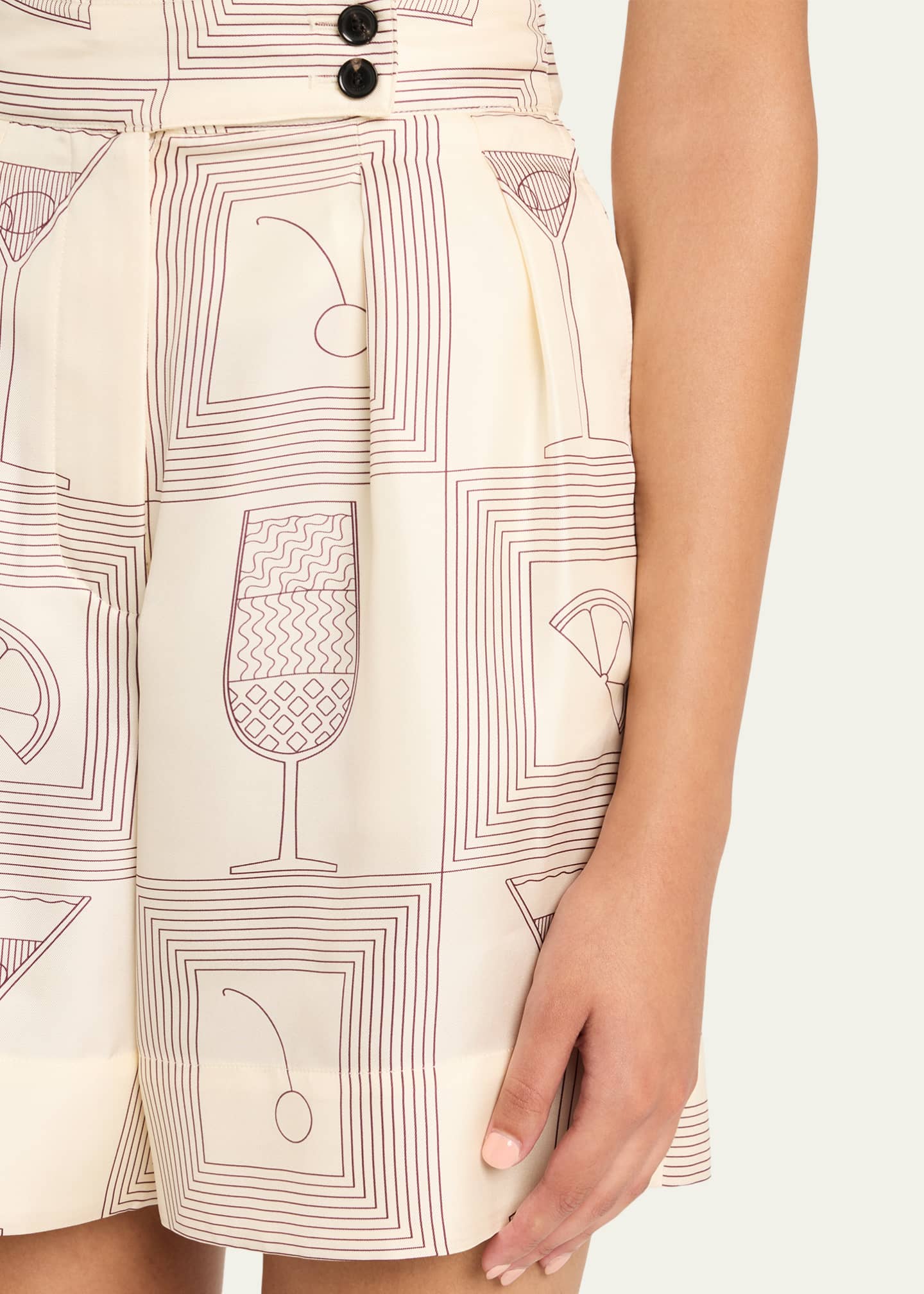 Loro Piana Dorin Aperitivo Twill Pleated Bermuda Shorts Image 5 of 5