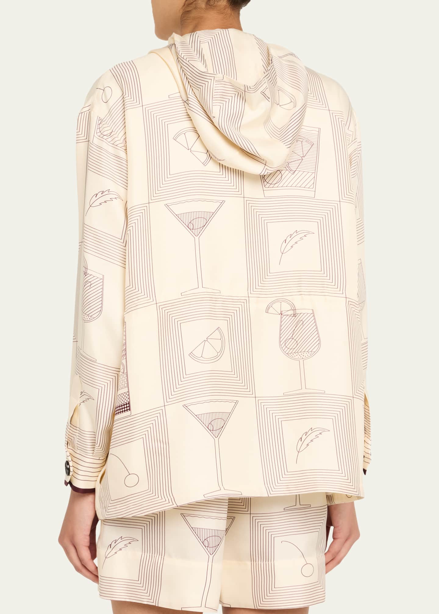 Loro Piana Rafael Aperitivo Twill Hooded Bomber Jacket Image 3 of 5
