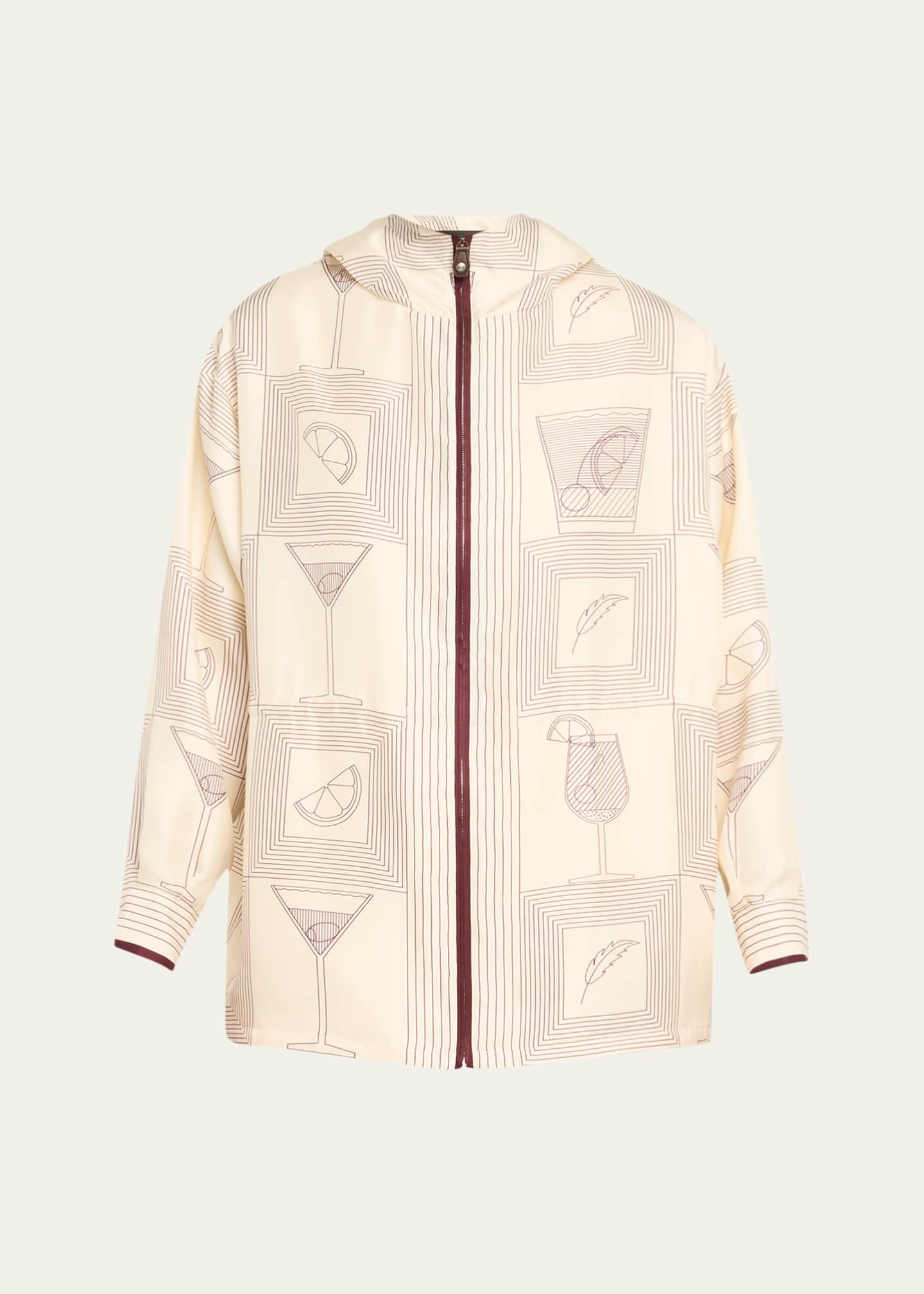 Loro Piana Rafael Aperitivo Twill Hooded Bomber Jacket Image 1 of 5