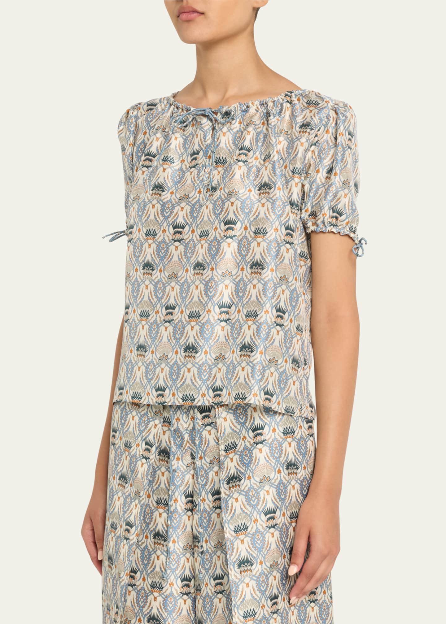 Loro Piana Rose Cardo Veneziano Printed Silk Shirt Image 4 of 5