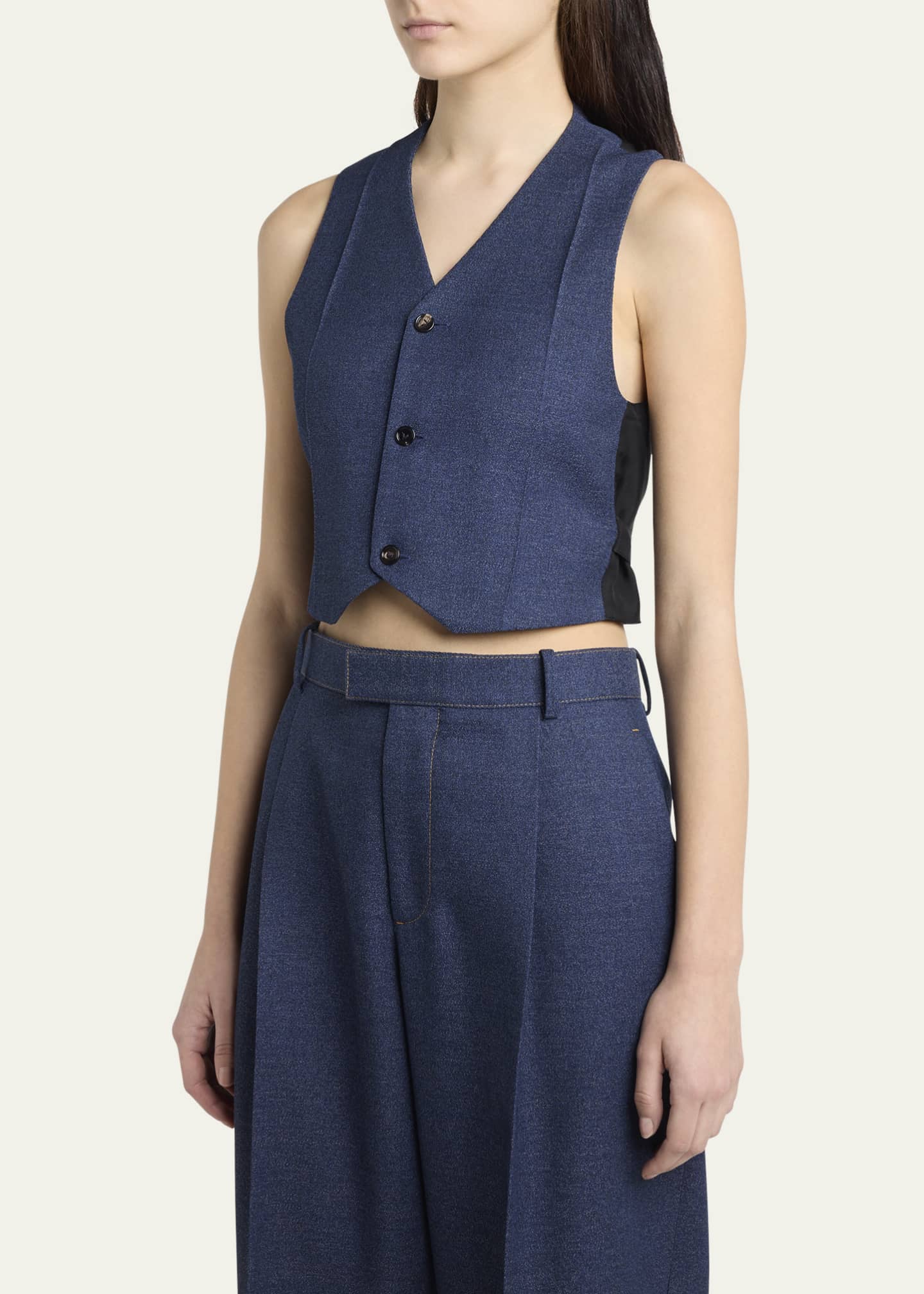 Bottega Veneta Melange Wool Drill Vest Image 4 of 5